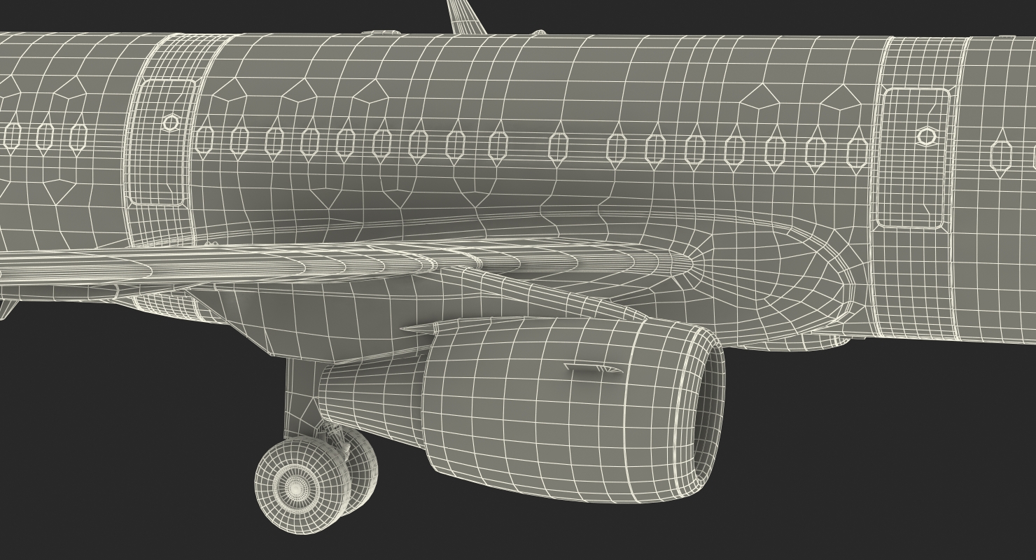3D model Airbus A321 with Interior and Cockpit Air France Rigged