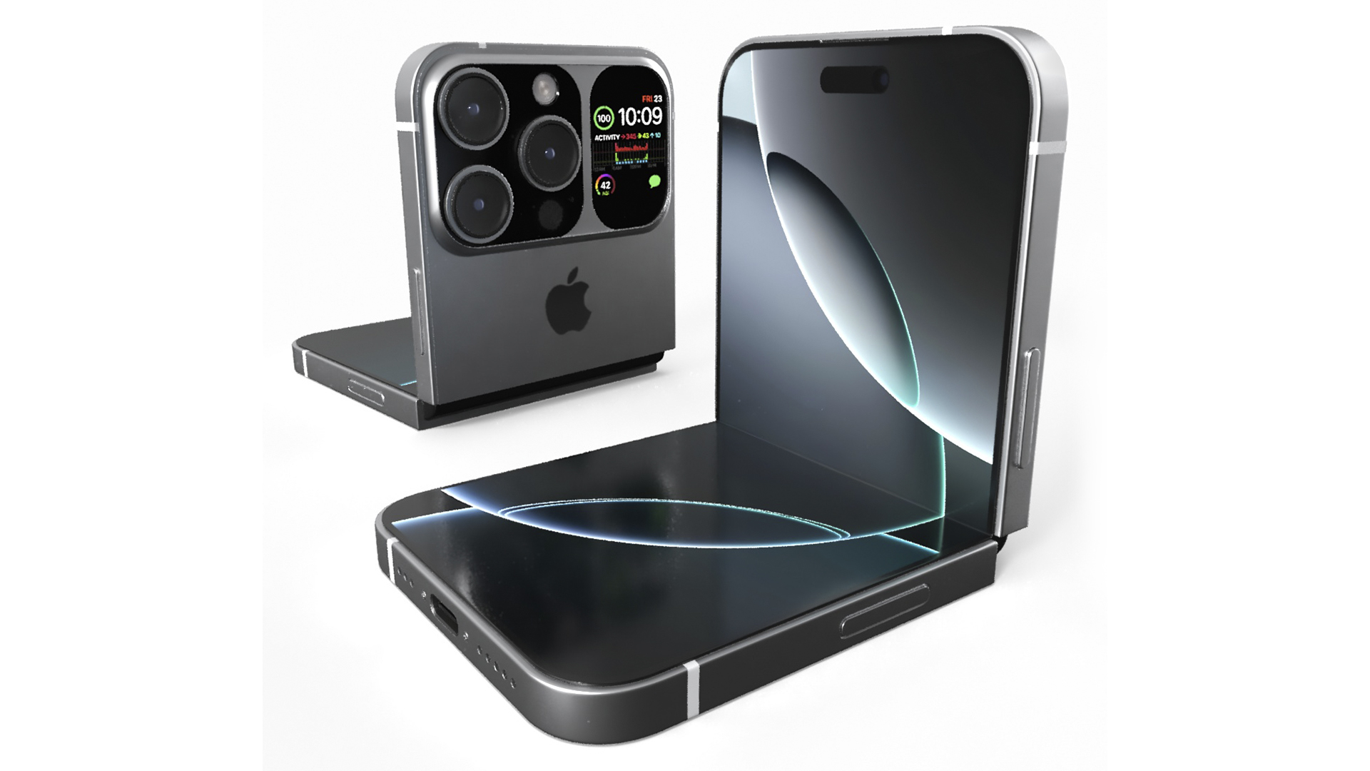 3D iPhone Flip Bent Pure Silver model
