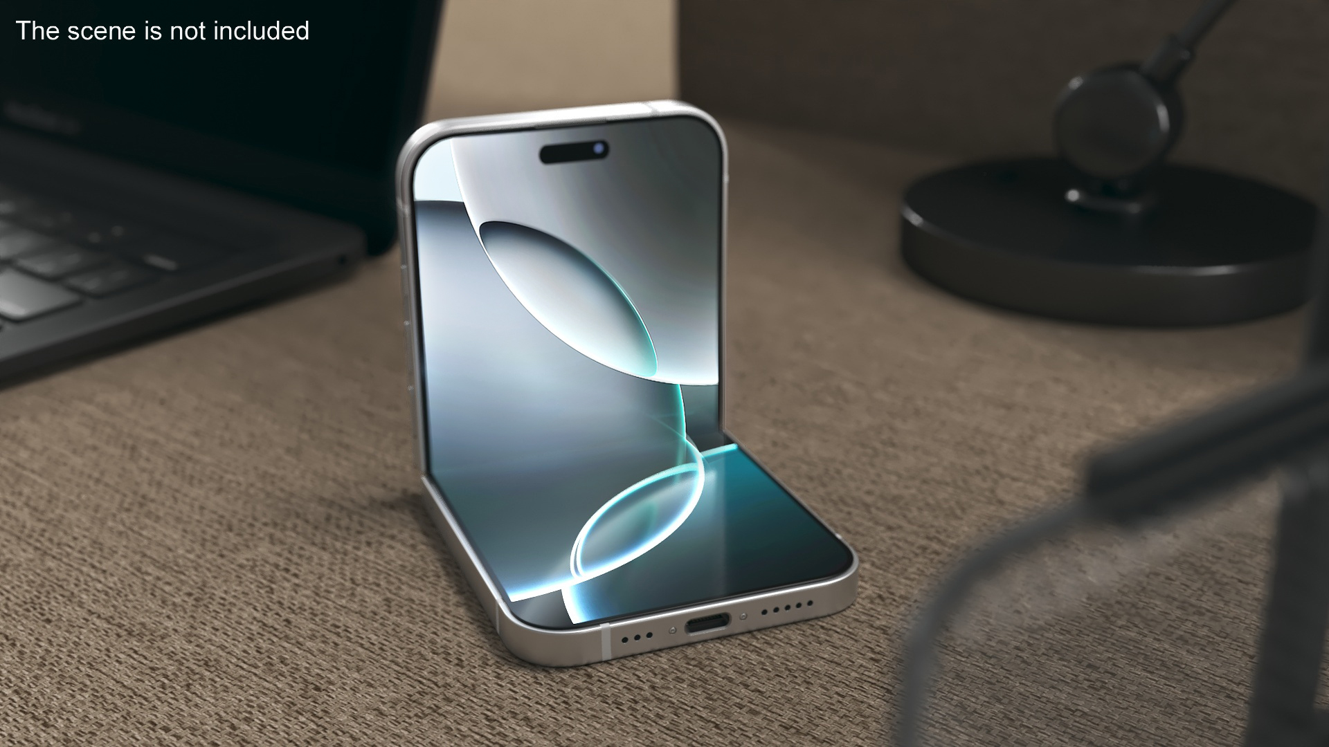 3D iPhone Flip Bent Pure Silver model