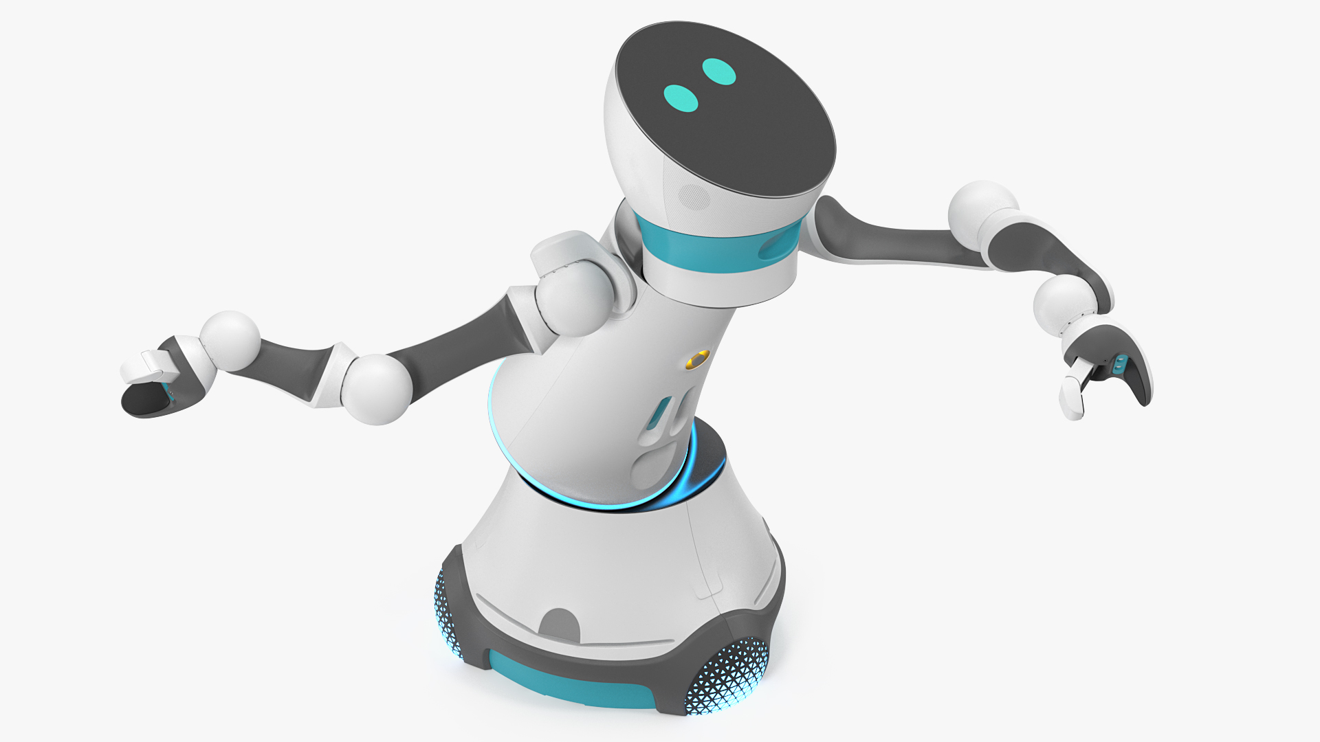 3D Modular Service Robot Rigged model