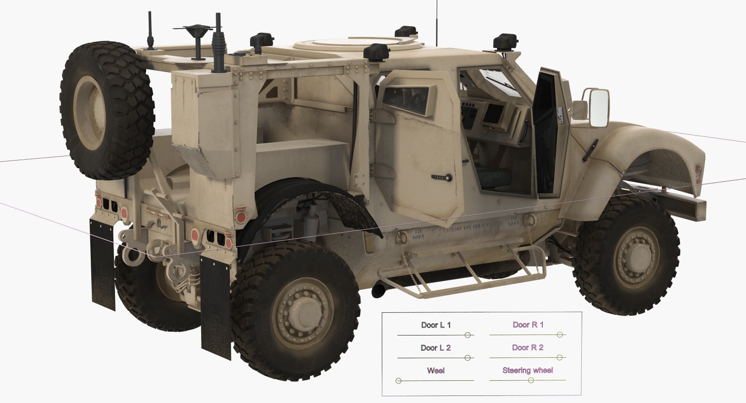 3D model Oshkosh M ATV Mine Resistant Ambush Protected Vehicle Rigged