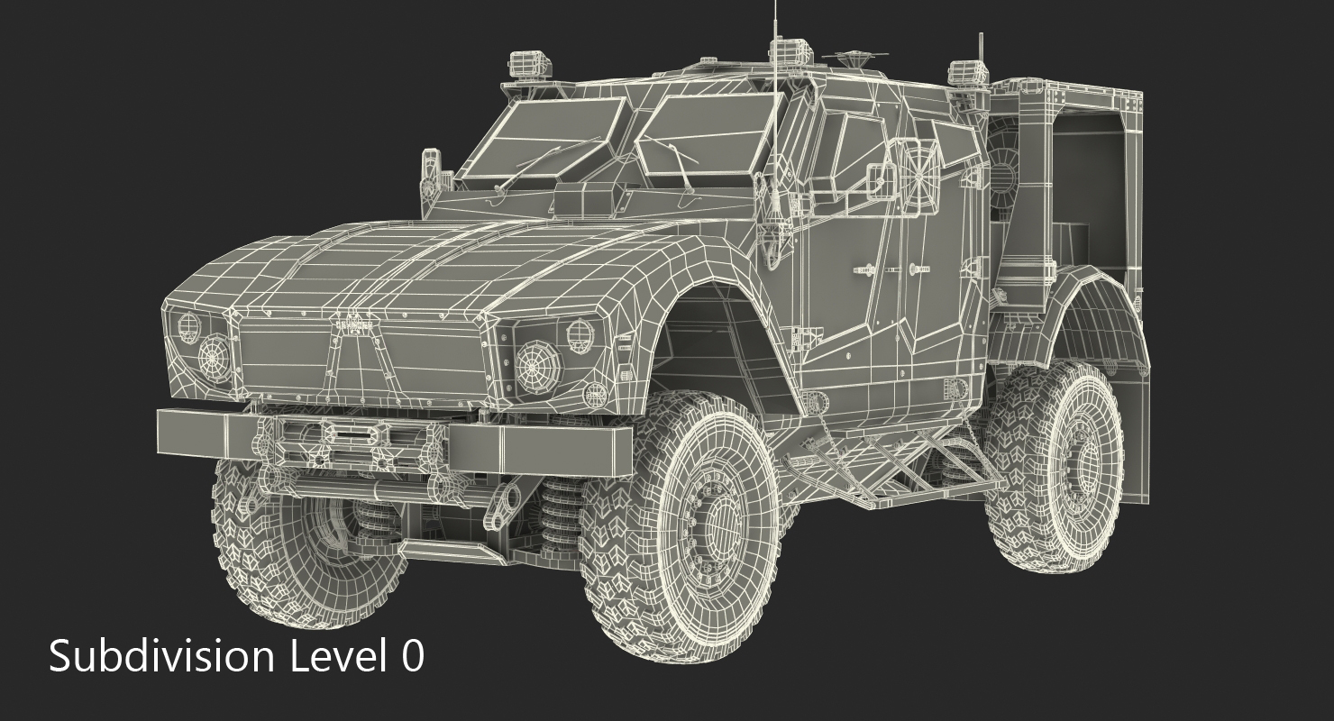 3D model Oshkosh M ATV Mine Resistant Ambush Protected Vehicle Rigged