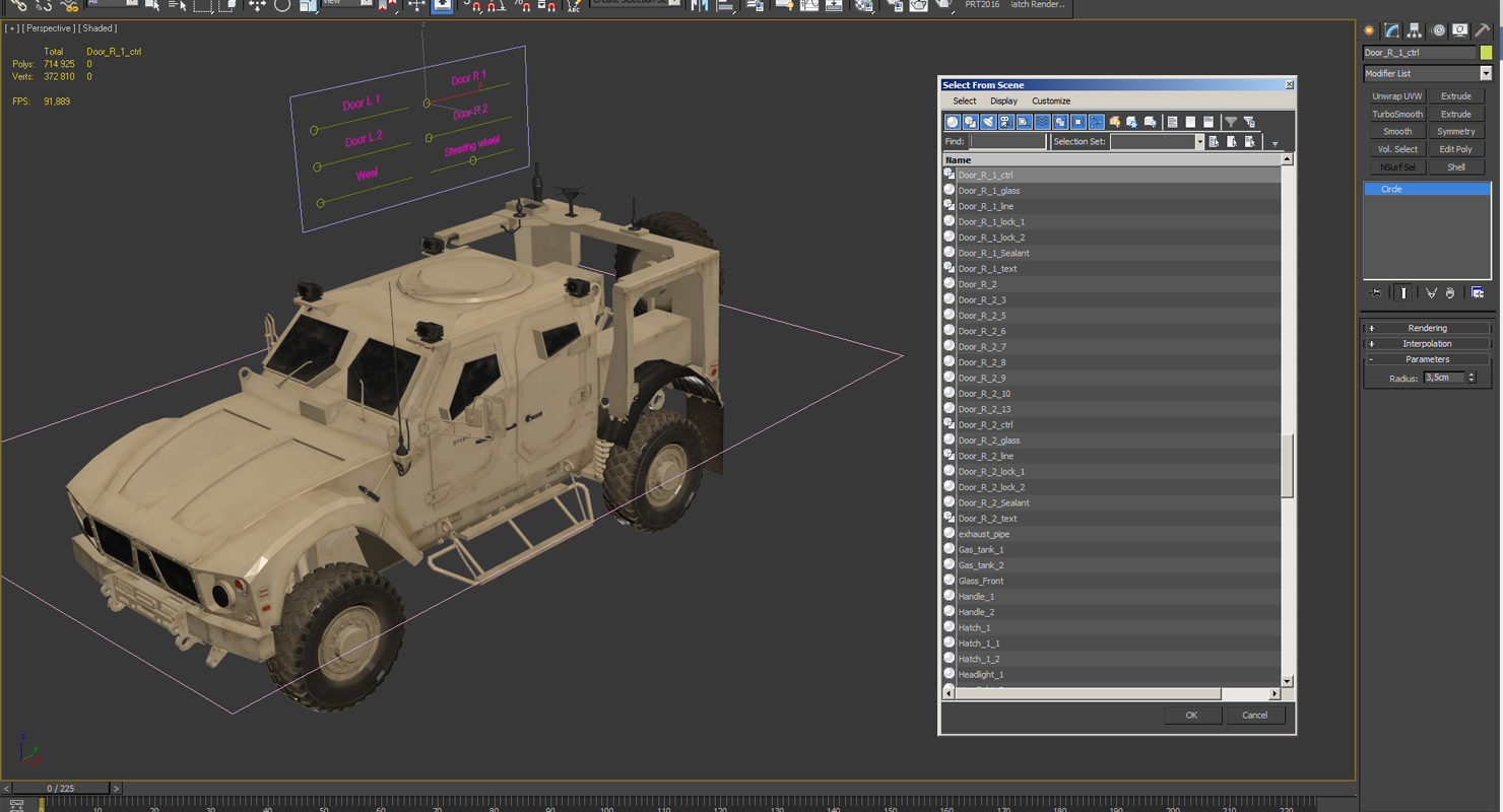 3D model Oshkosh M ATV Mine Resistant Ambush Protected Vehicle Rigged