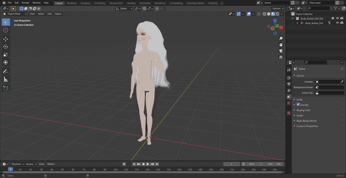 3D Nude Barbie Doll