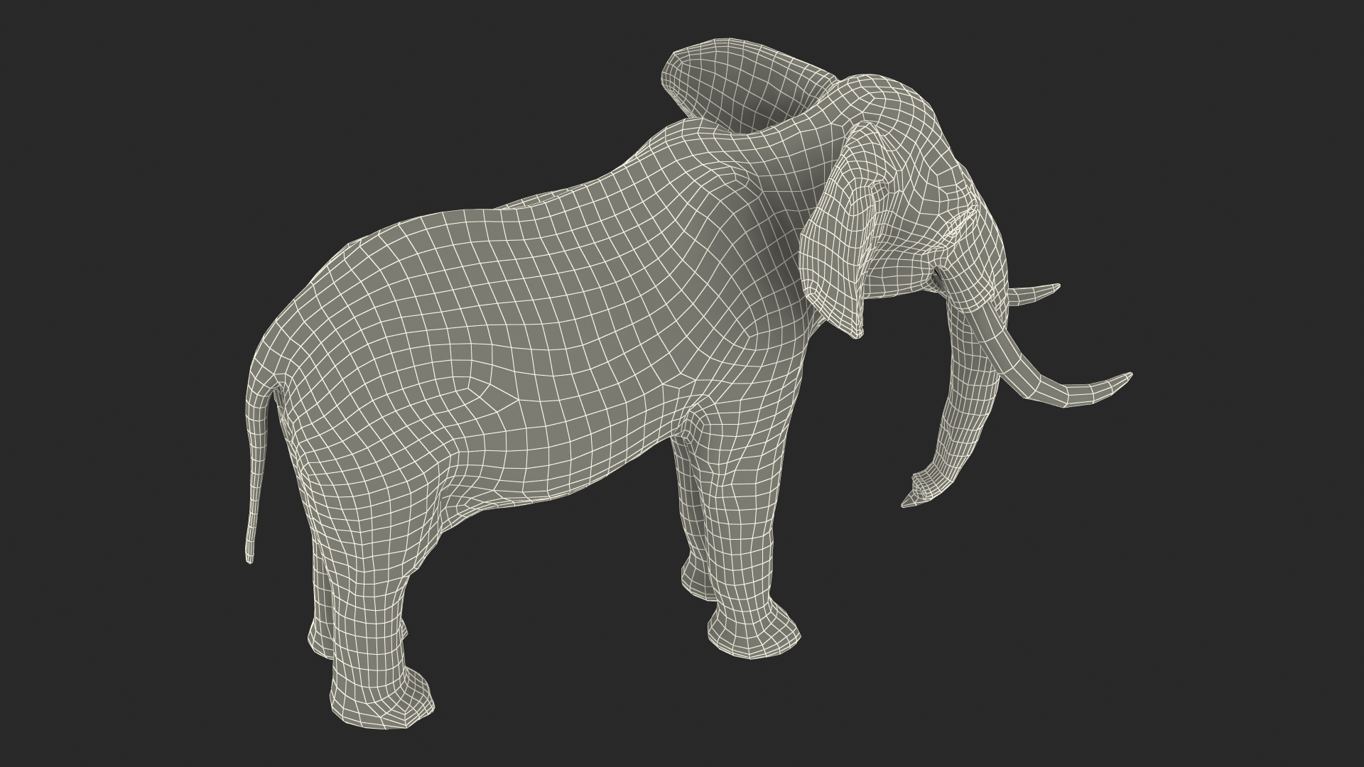 3D Animated Elephant Waiting Fur Rigged