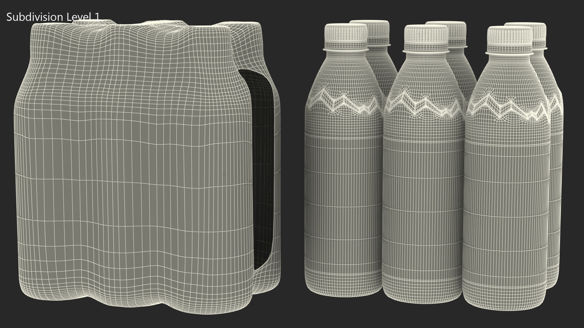 Evian Mineral Water 500ml 6 Bottle Pack 3D model