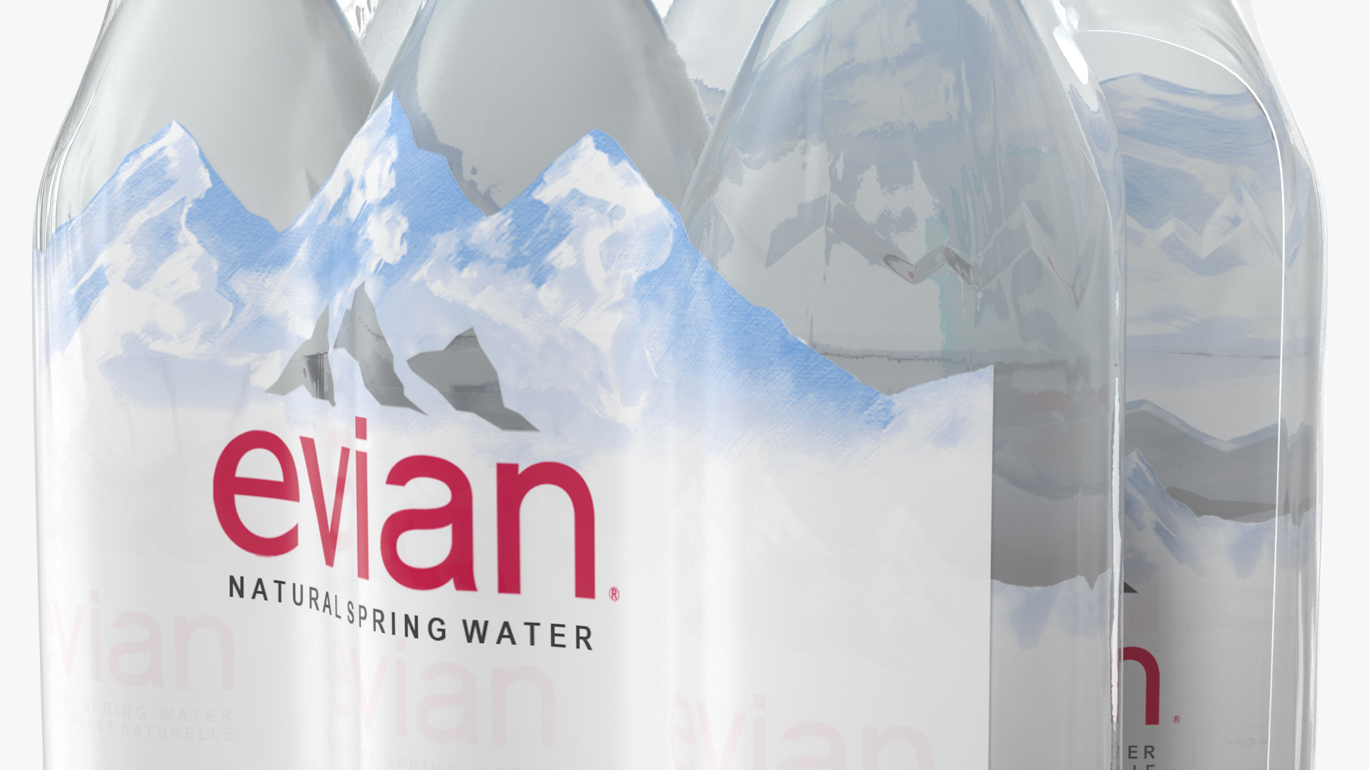 Evian Mineral Water 500ml 6 Bottle Pack 3D model