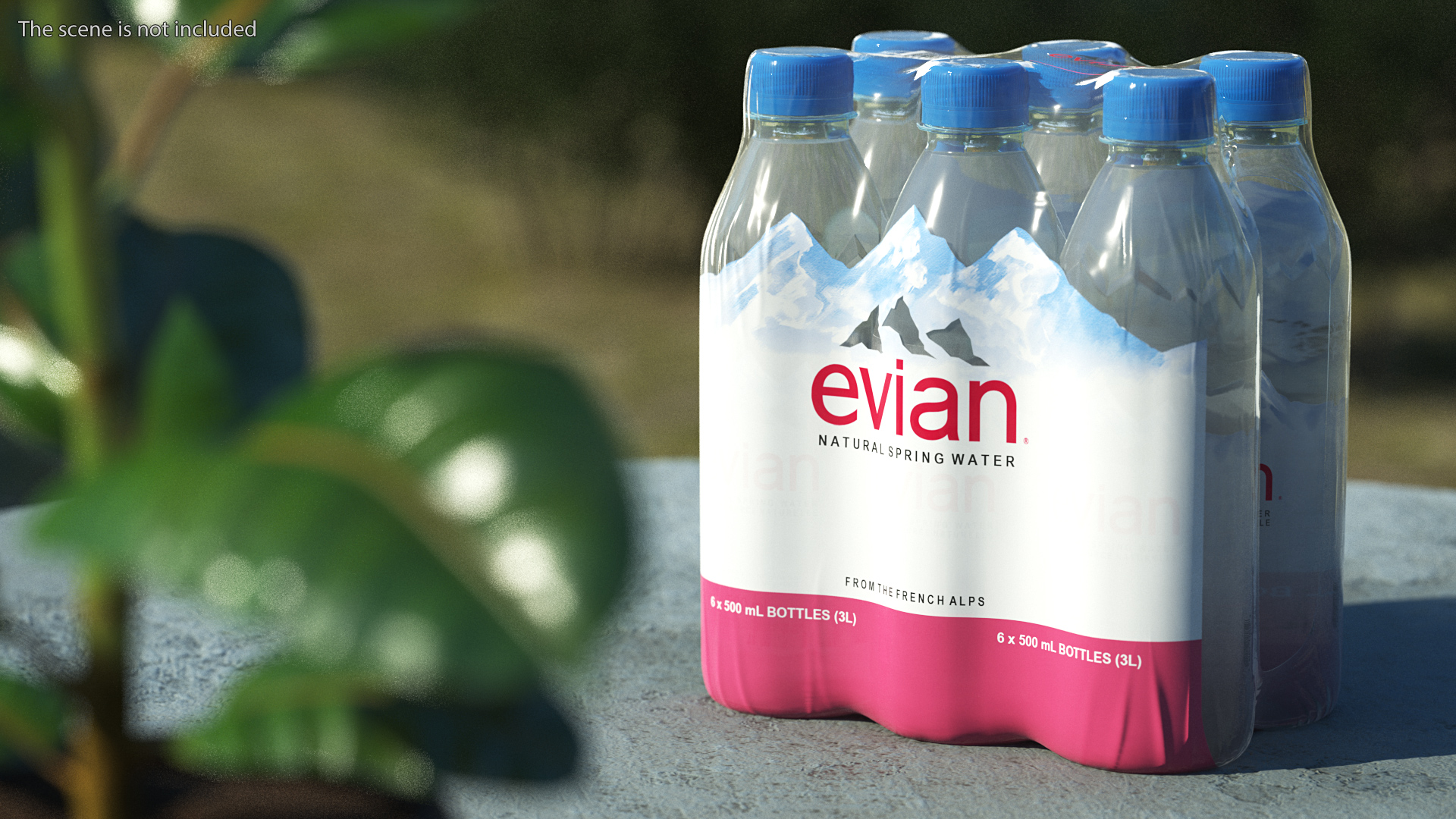 Evian Mineral Water 500ml 6 Bottle Pack 3D model