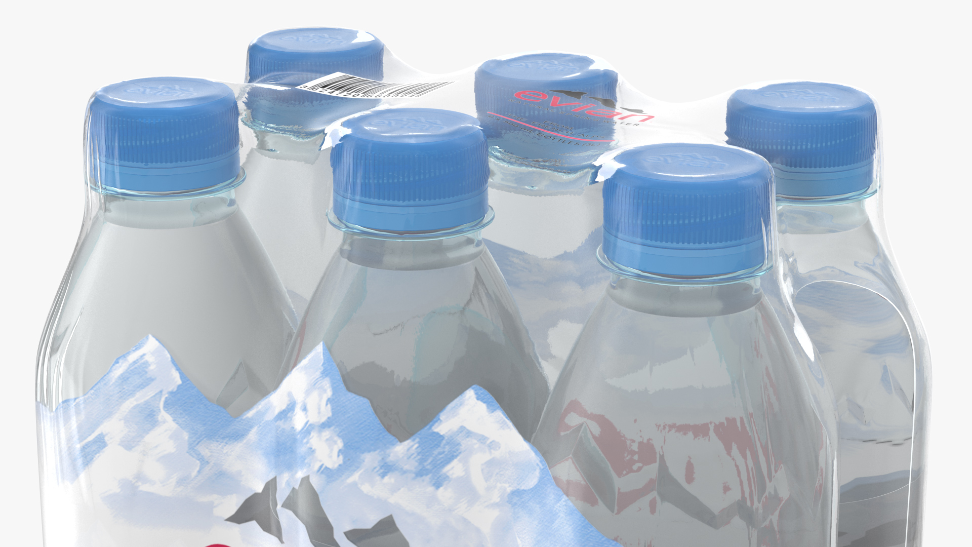Evian Mineral Water 500ml 6 Bottle Pack 3D model
