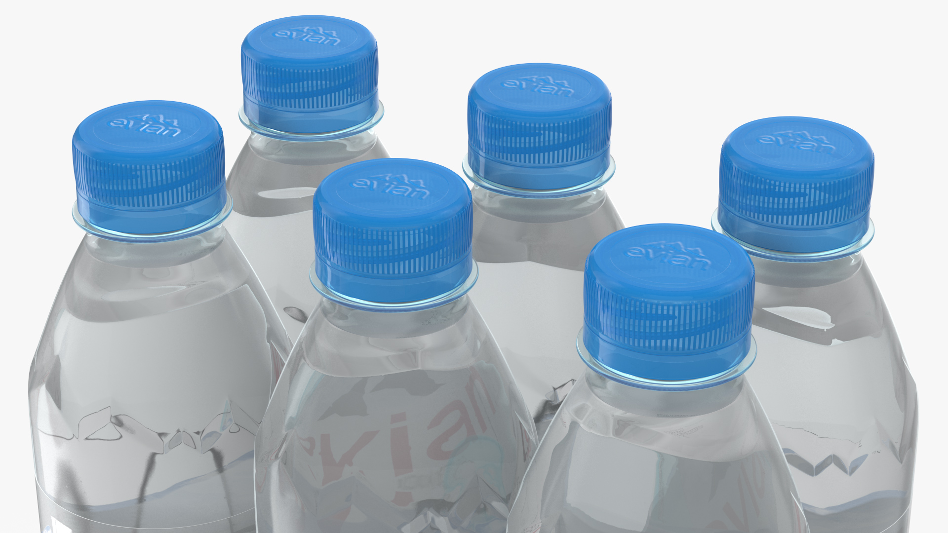 Evian Mineral Water 500ml 6 Bottle Pack 3D model