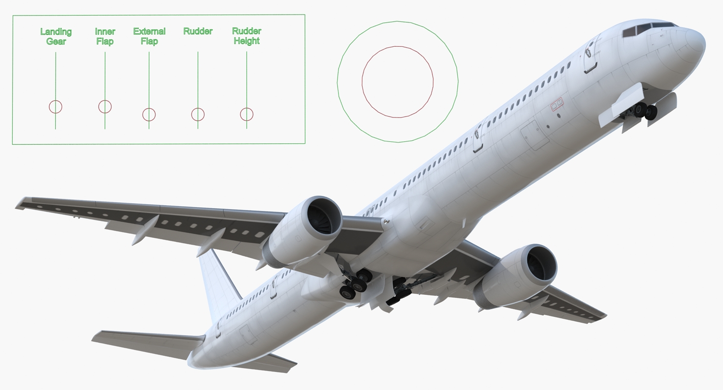 Boeing 757 300 Generic Rigged 3D model