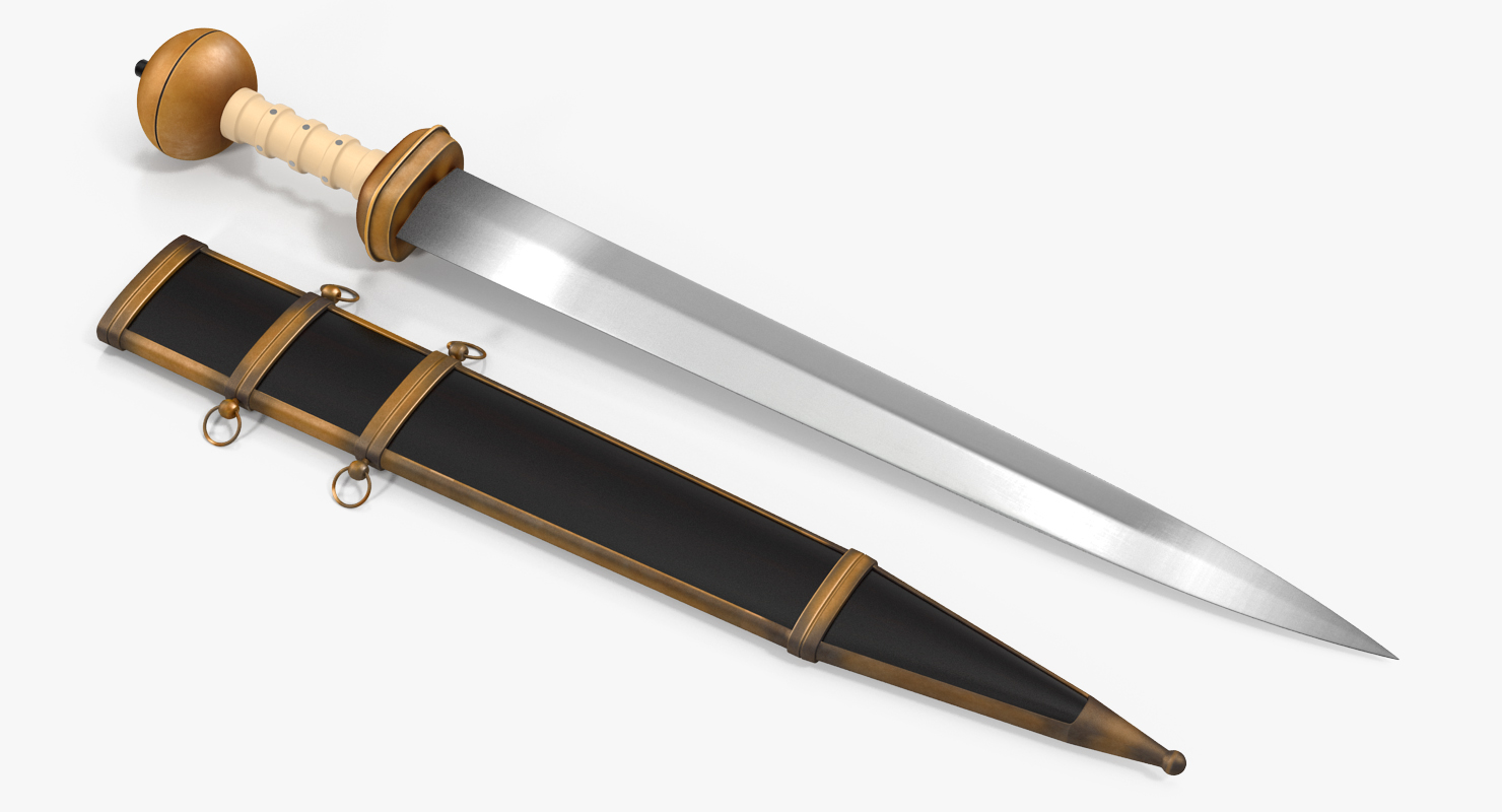 Roman Gladius Short Sword Set 3D model
