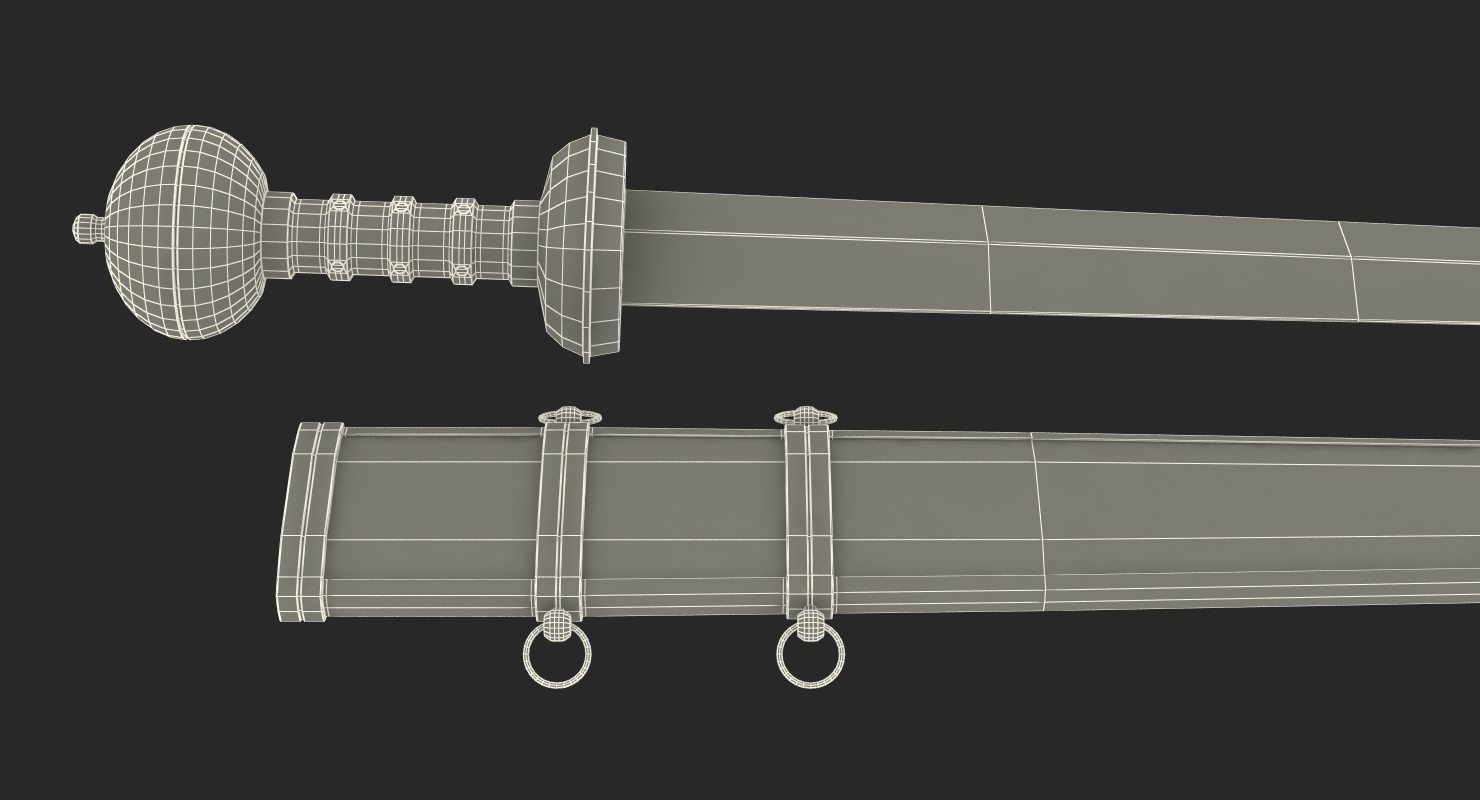 Roman Gladius Short Sword Set 3D model