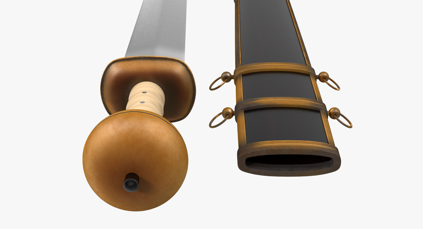 Roman Gladius Short Sword Set 3D model