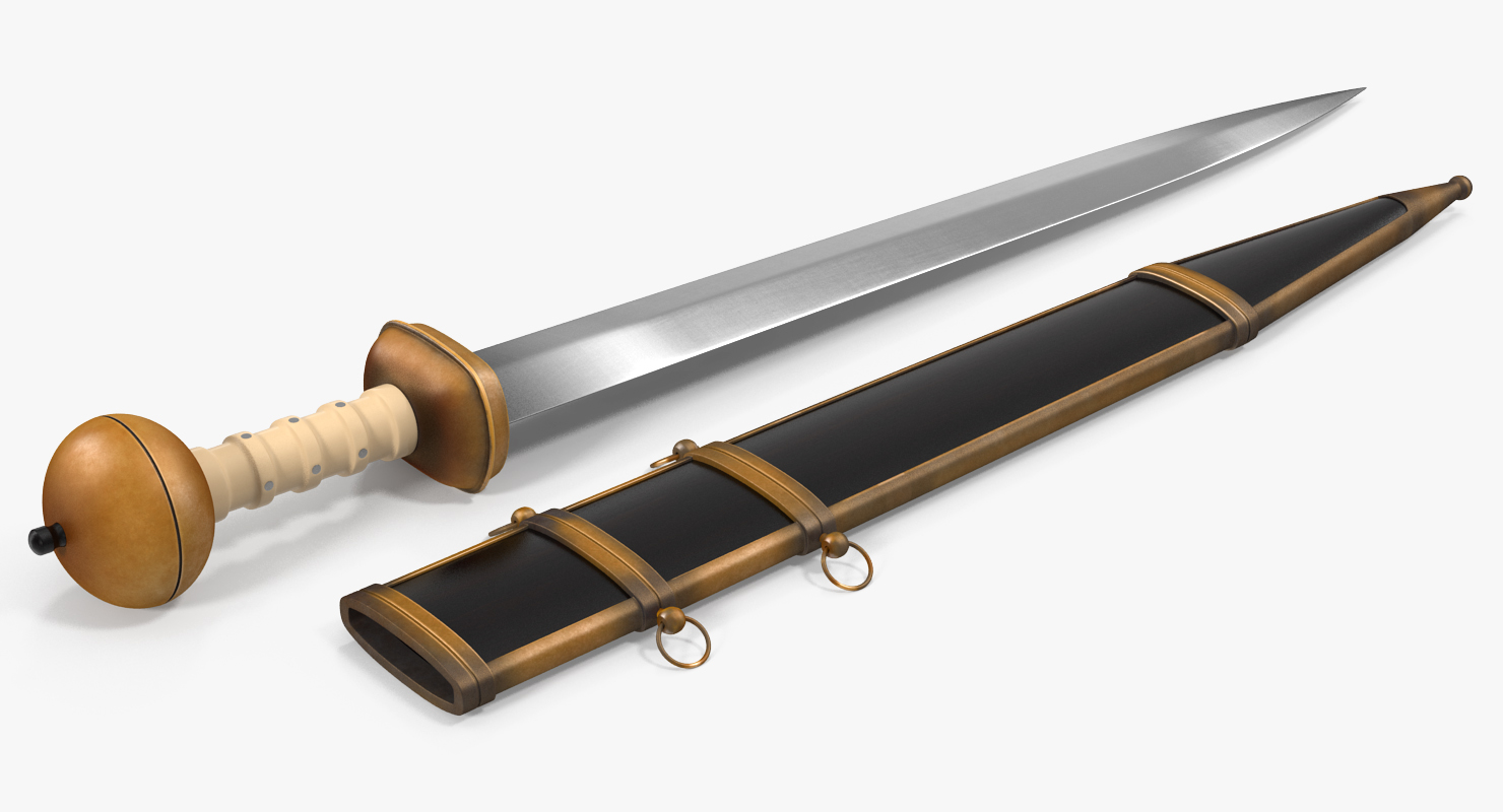 Roman Gladius Short Sword Set 3D model