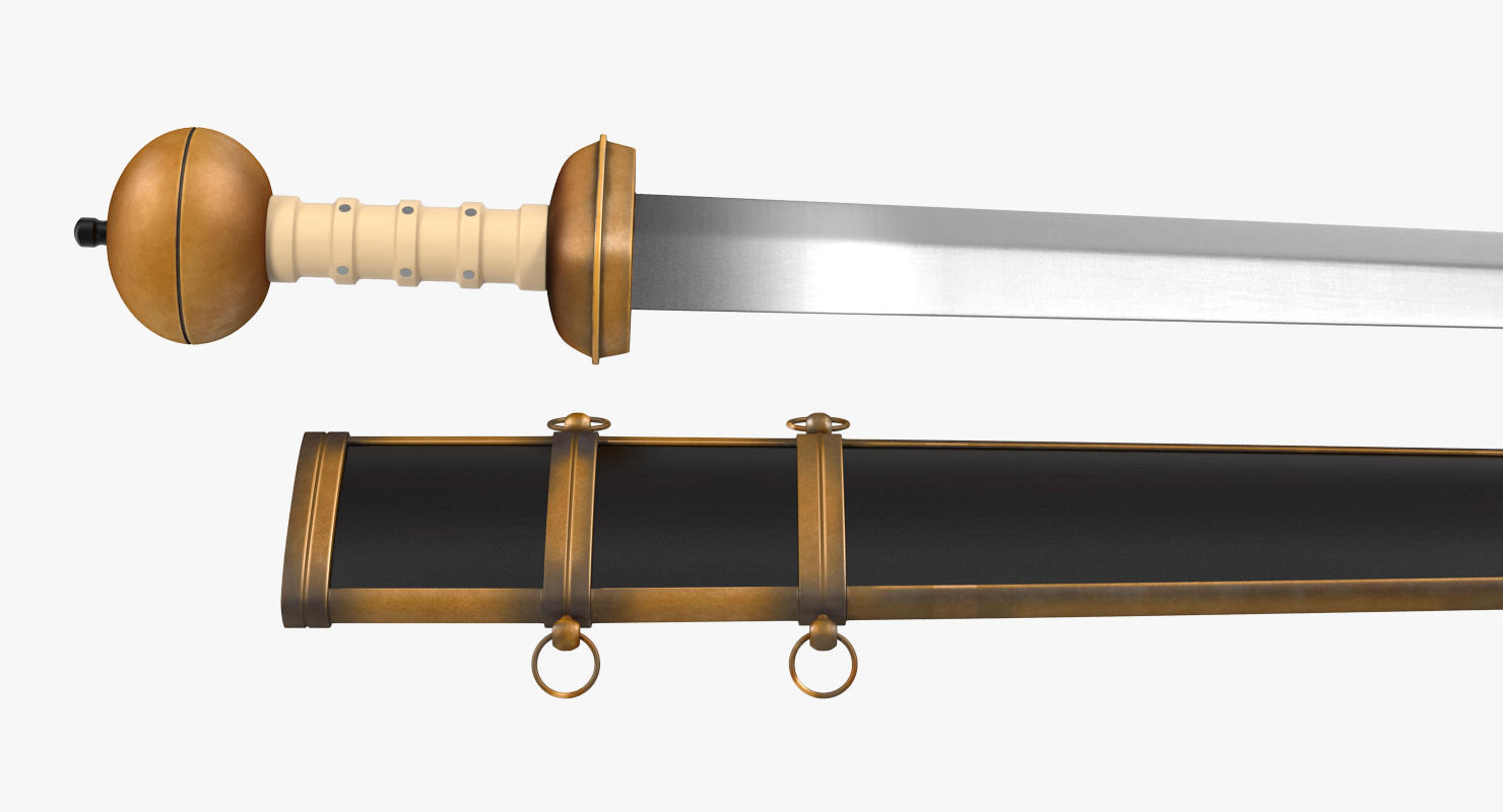 Roman Gladius Short Sword Set 3D model