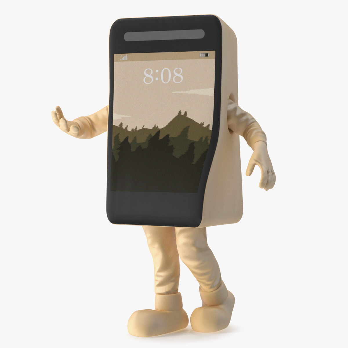 Cell Phone Mascot Costume Golden Walking, view 8