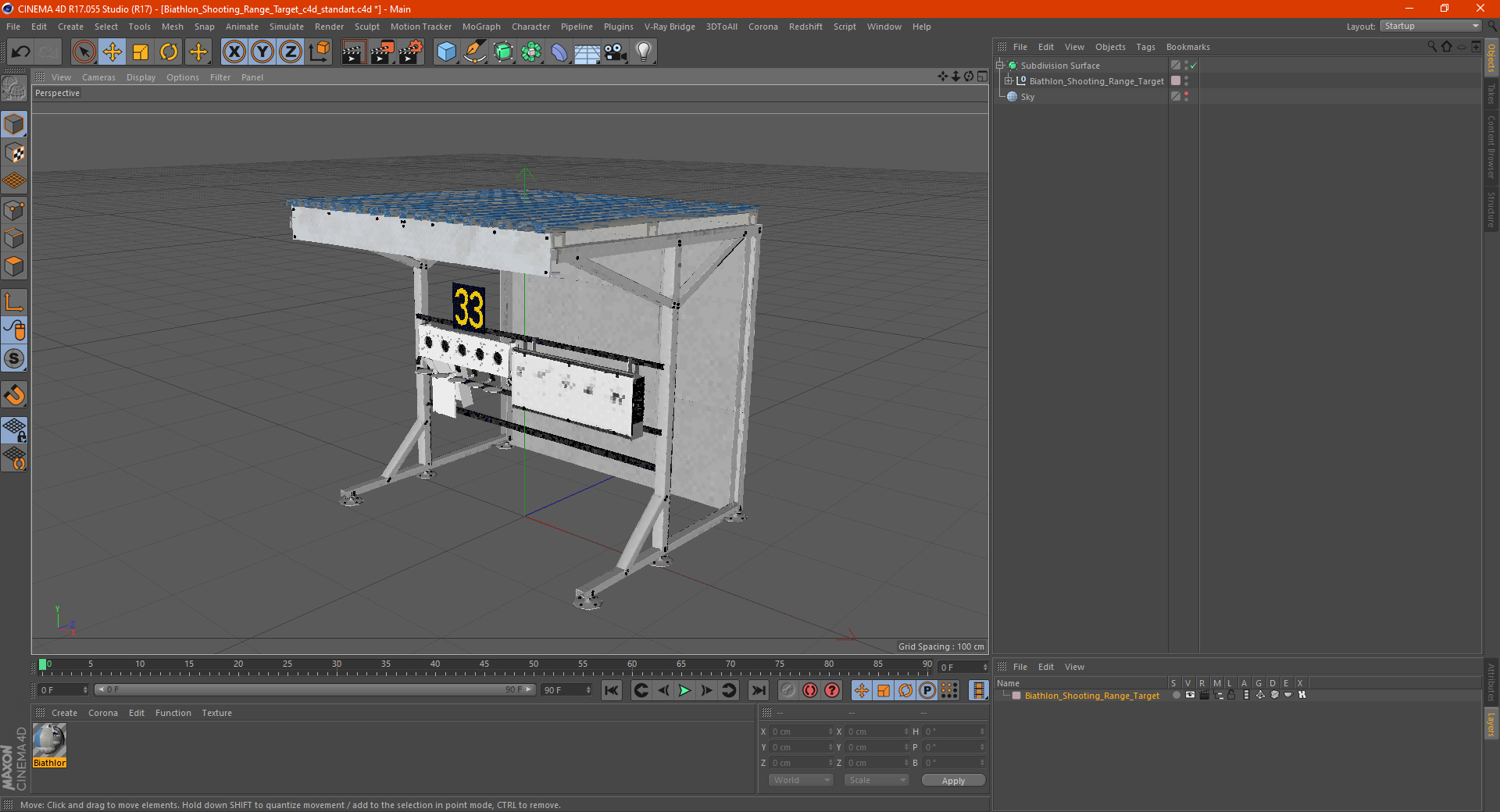 3D model Biathlon Shooting Range Target