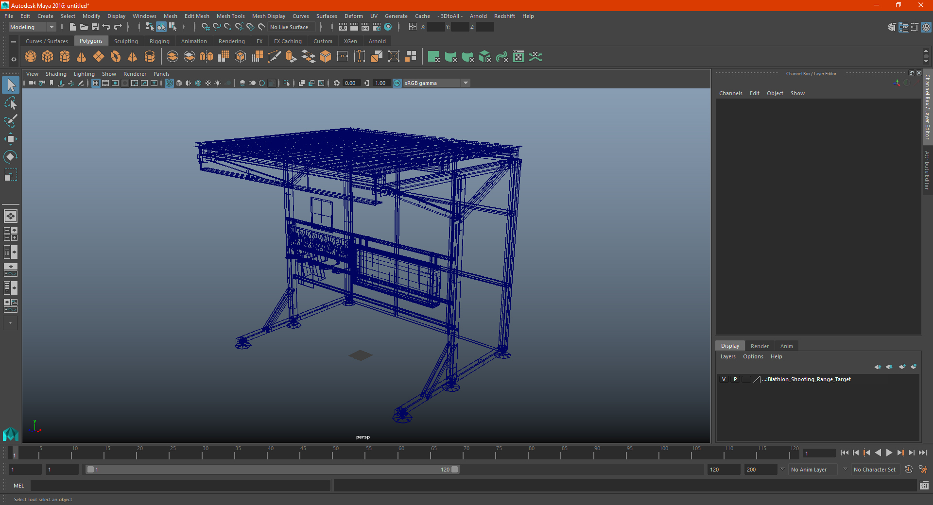 3D model Biathlon Shooting Range Target
