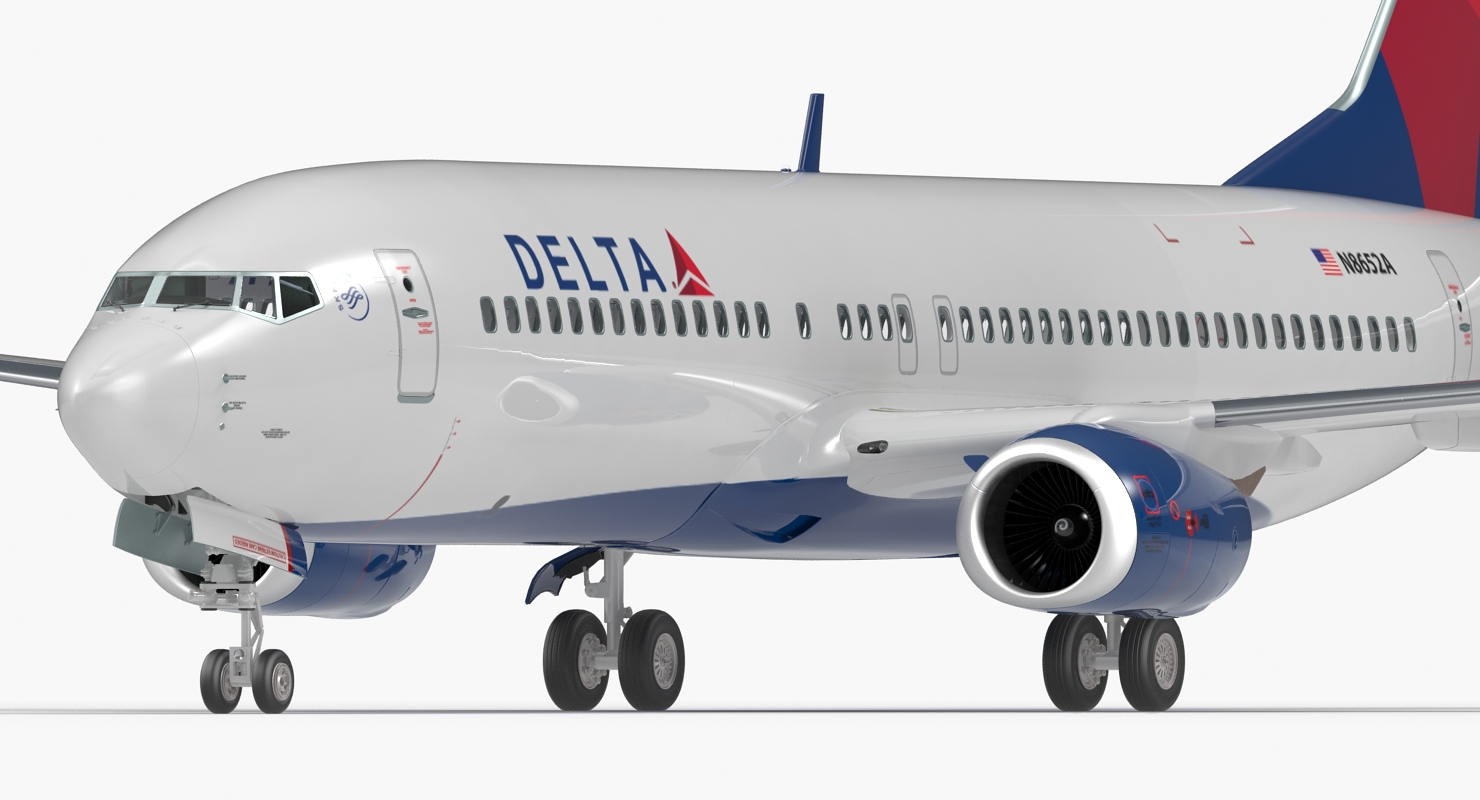 Boeing 737 800 Delta Air Lines Rigged 3D