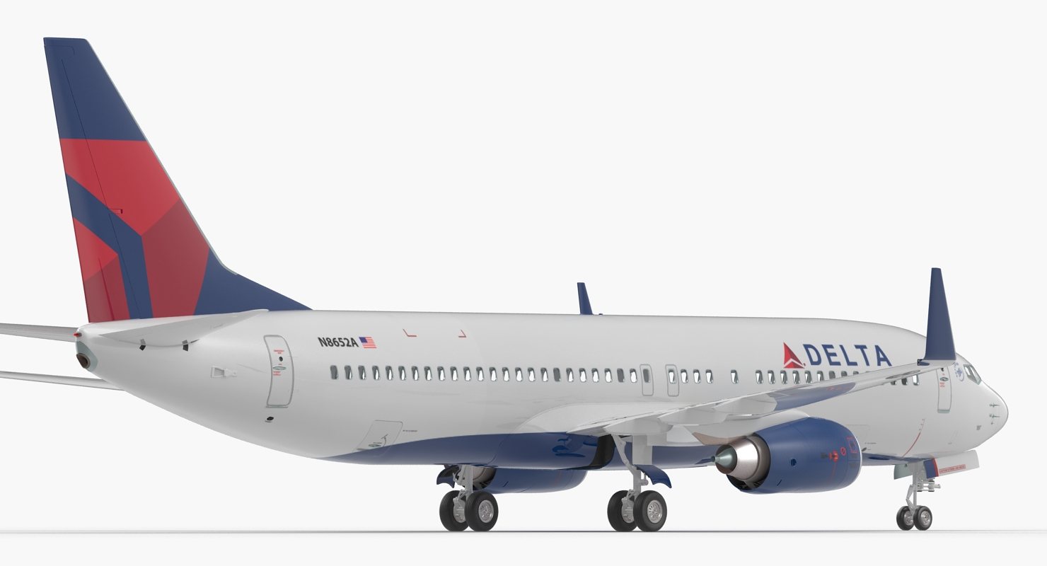 Boeing 737 800 Delta Air Lines Rigged 3D