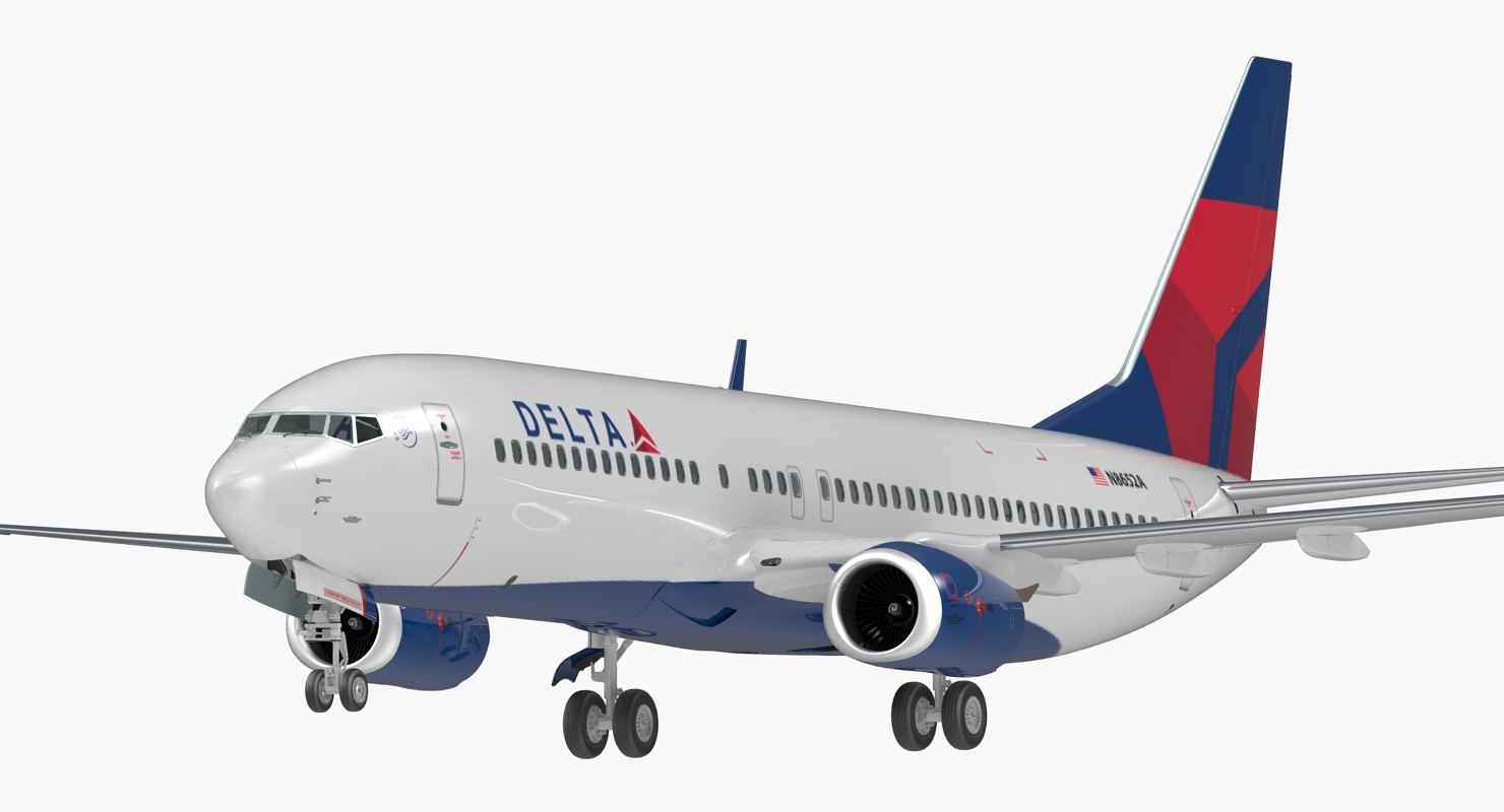 Boeing 737 800 Delta Air Lines Rigged 3D