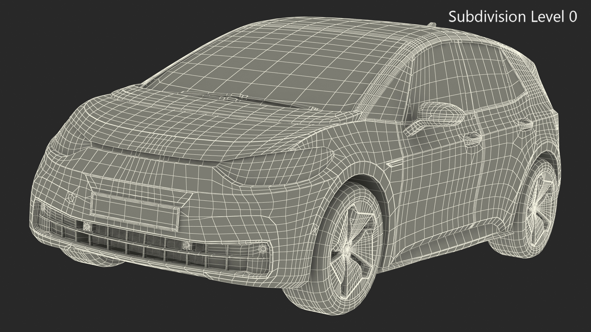 3D Electric Car Hatchback Simple Interior model