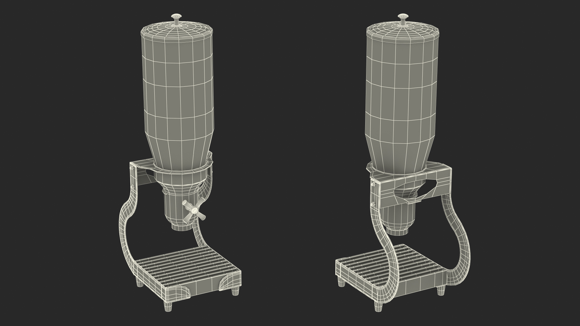 Double Food Dispenser with Metal Base 3D
