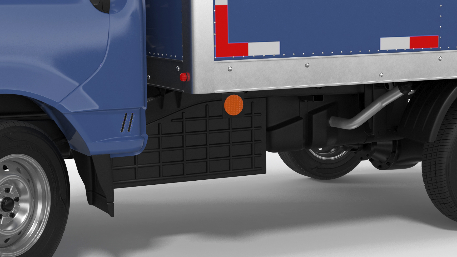 3D model Asian Mini Truck Refrigerator Blue Rigged for Maya