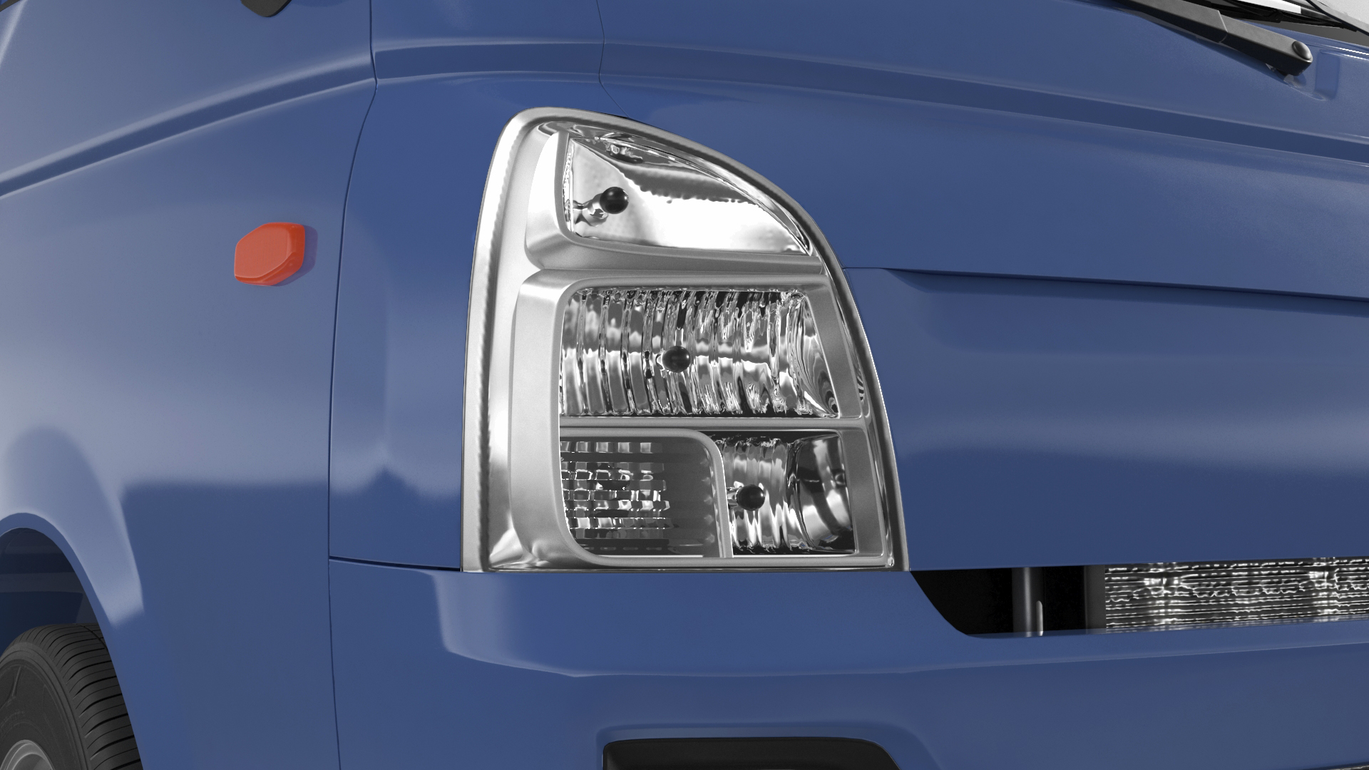 3D model Asian Mini Truck Refrigerator Blue Rigged for Maya