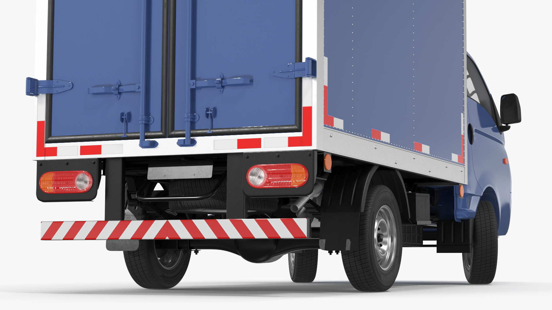 3D model Asian Mini Truck Refrigerator Blue Rigged for Maya
