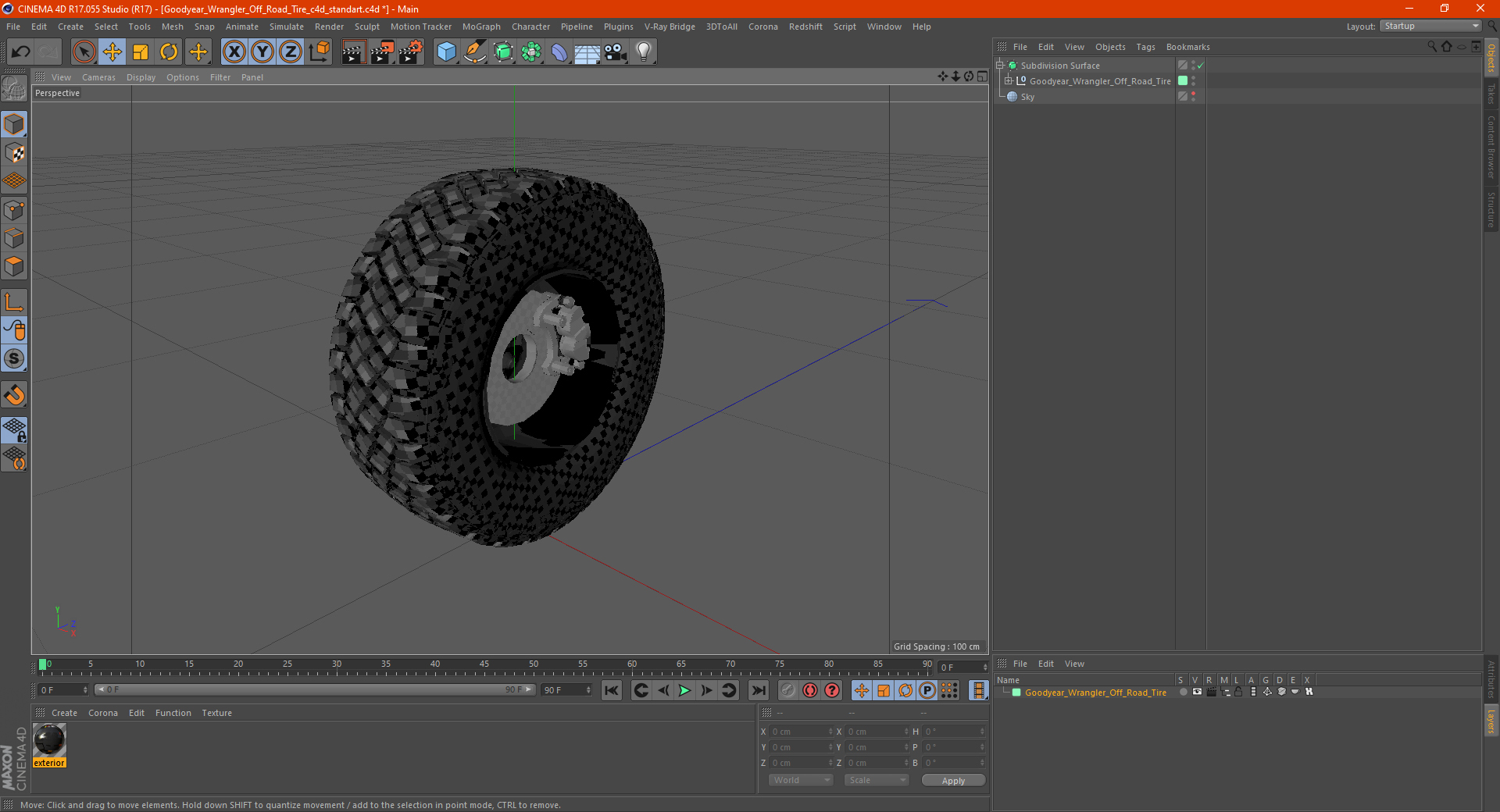 3D Goodyear Wrangler Off Road Tire