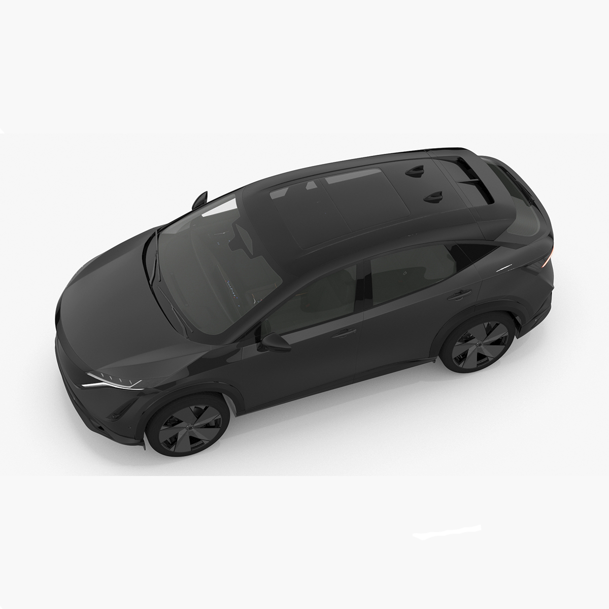 Concept Black Electric SUV Lights On Rigged for Cinema 4D 3D