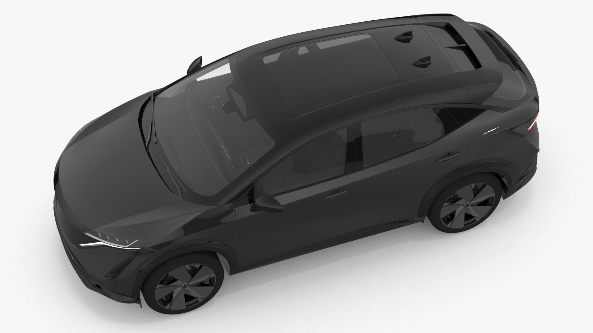 Concept Black Electric SUV Lights On Rigged for Cinema 4D 3D