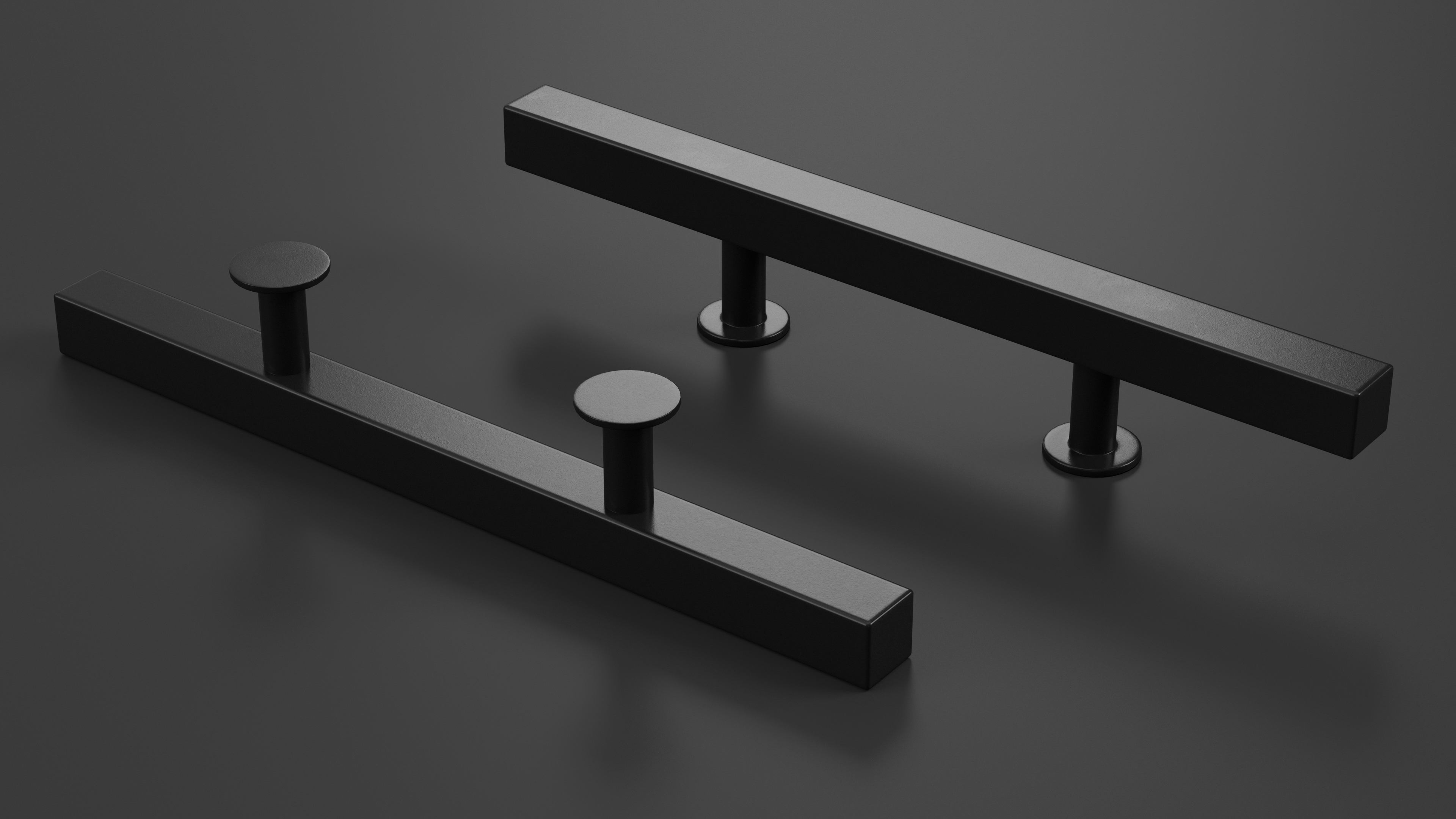 Kitchen Cabinet Handle T-Bar Black 3D model