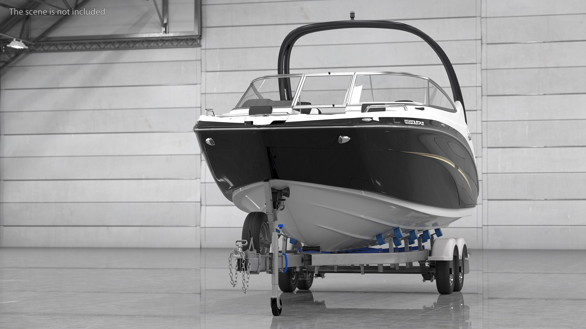 Boat Trailer With Sportboat 3D
