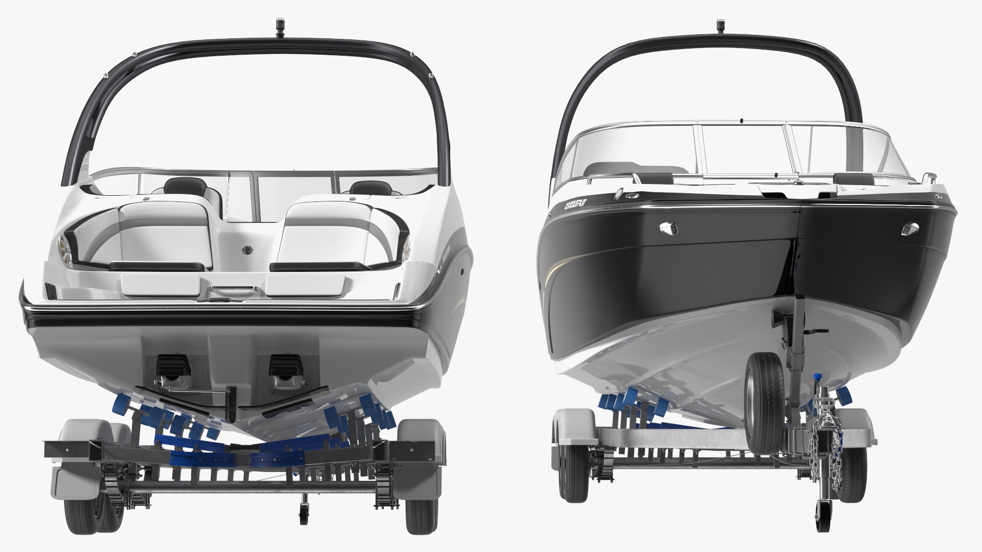 Boat Trailer With Sportboat 3D