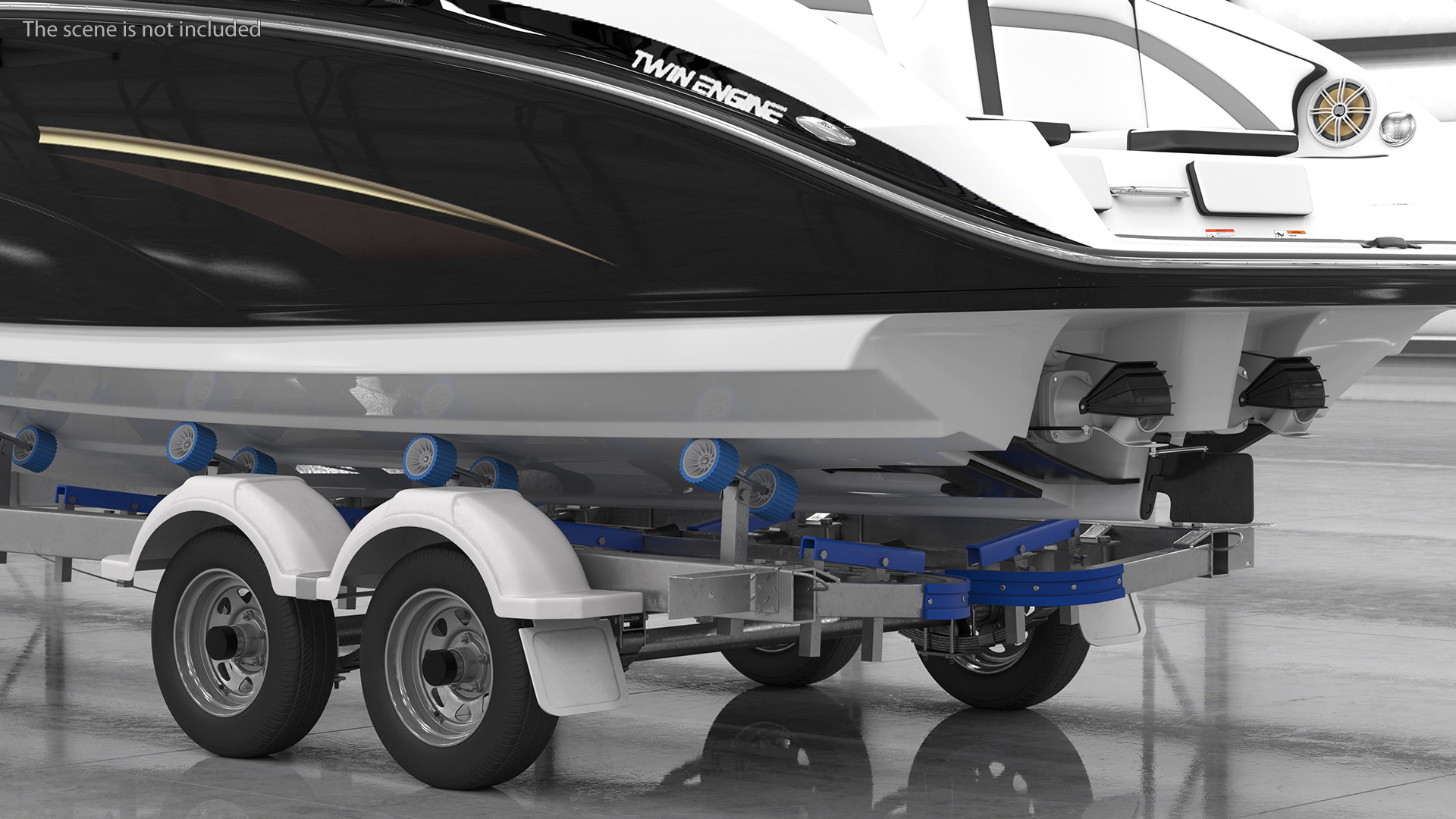 Boat Trailer With Sportboat 3D