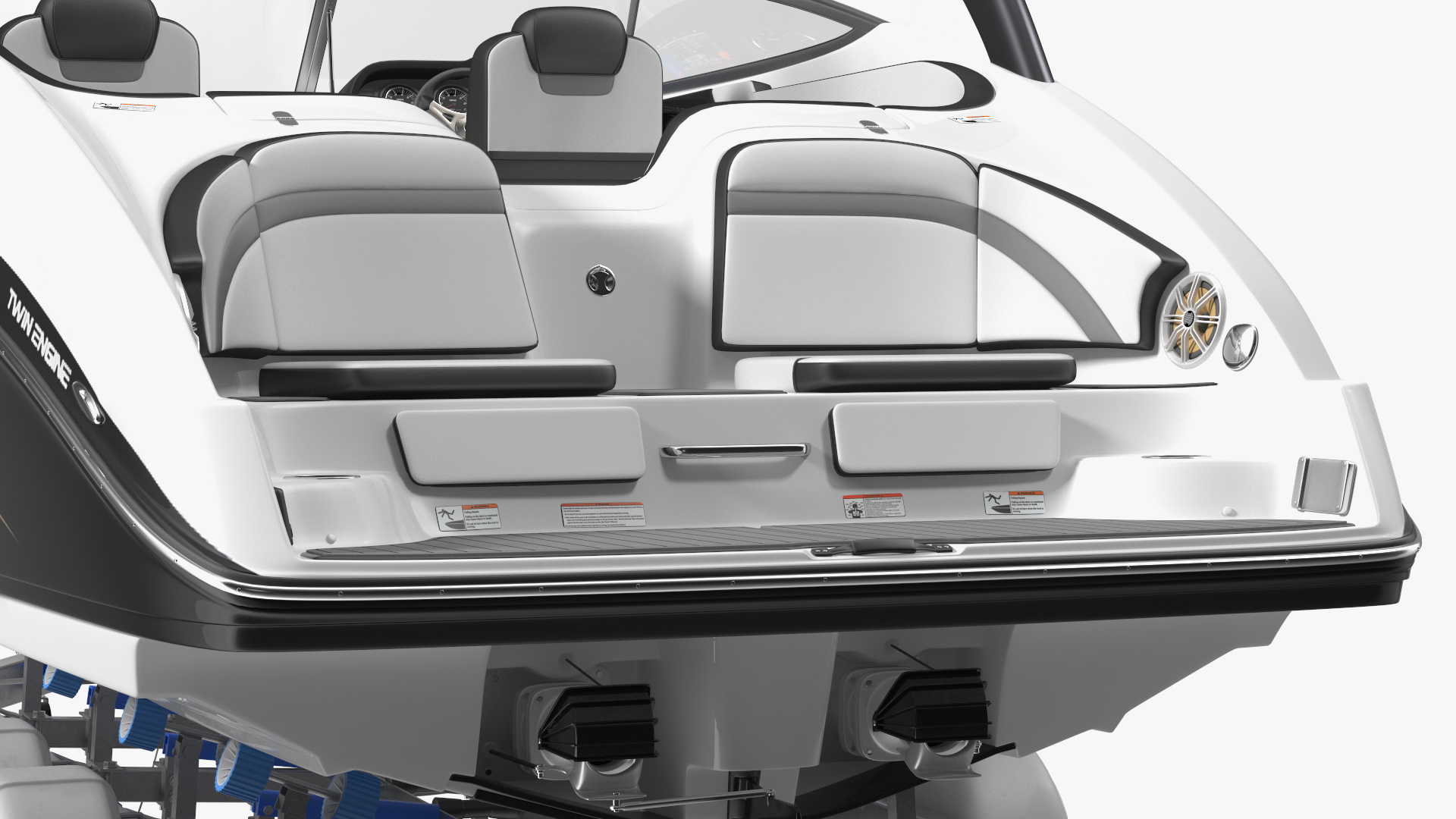Boat Trailer With Sportboat 3D