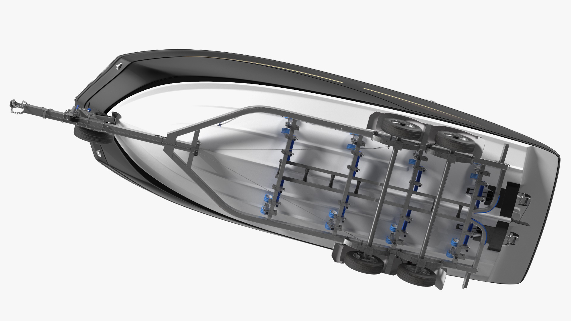 Boat Trailer With Sportboat 3D