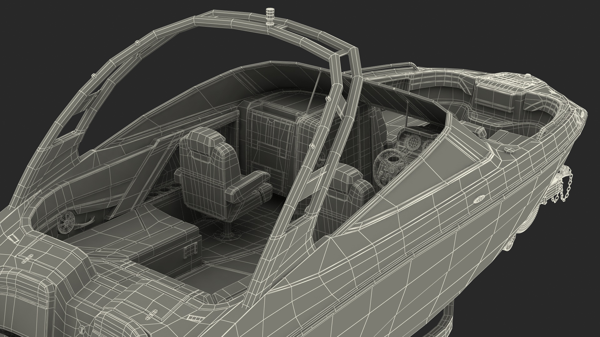 Boat Trailer With Sportboat 3D