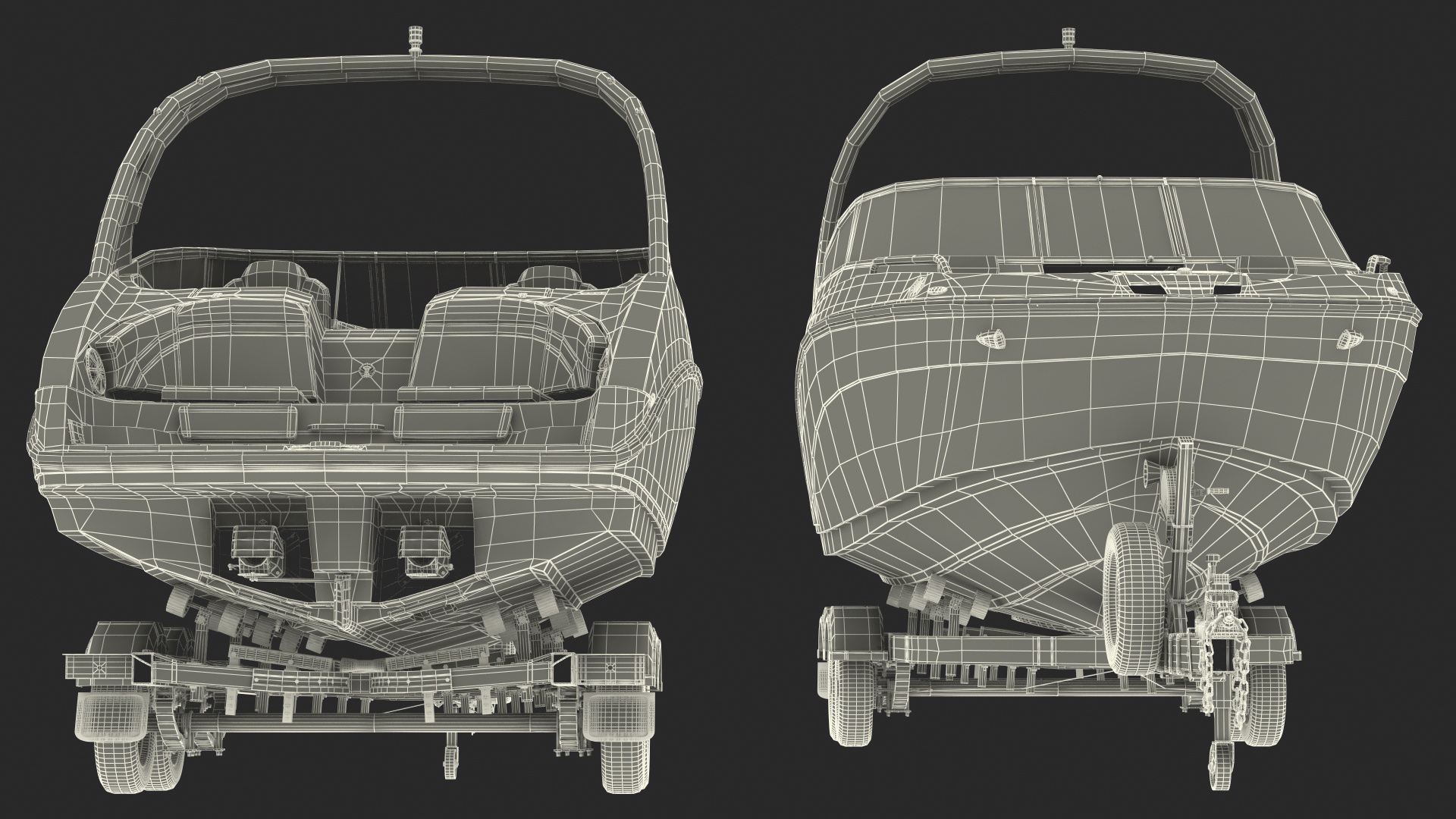 Boat Trailer With Sportboat 3D