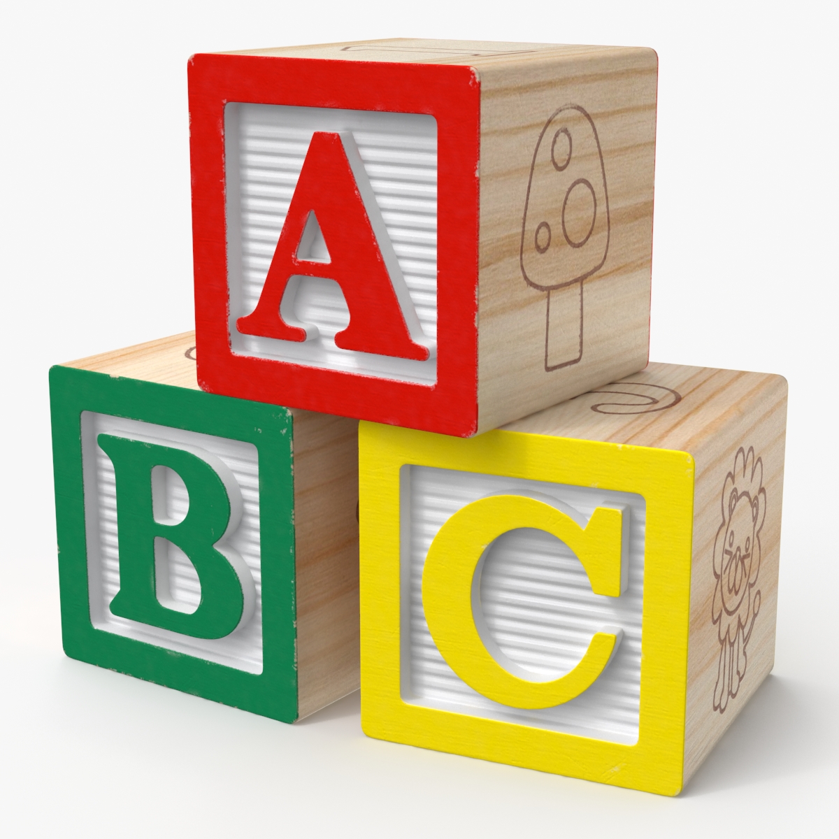 ABC Wood Blocks 3D model preview