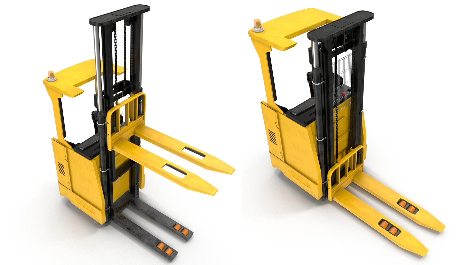 Industrial Forklift Truck Rigged 3D