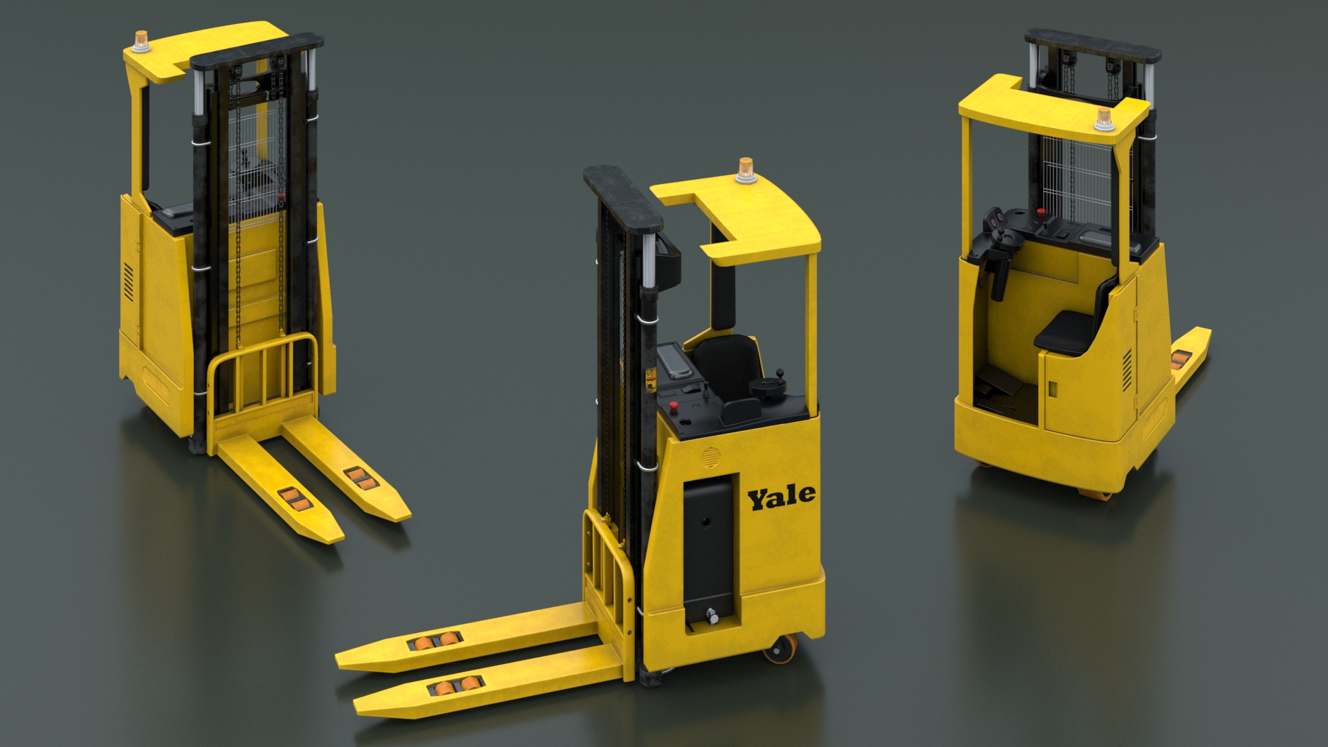 Industrial Forklift Truck Rigged 3D