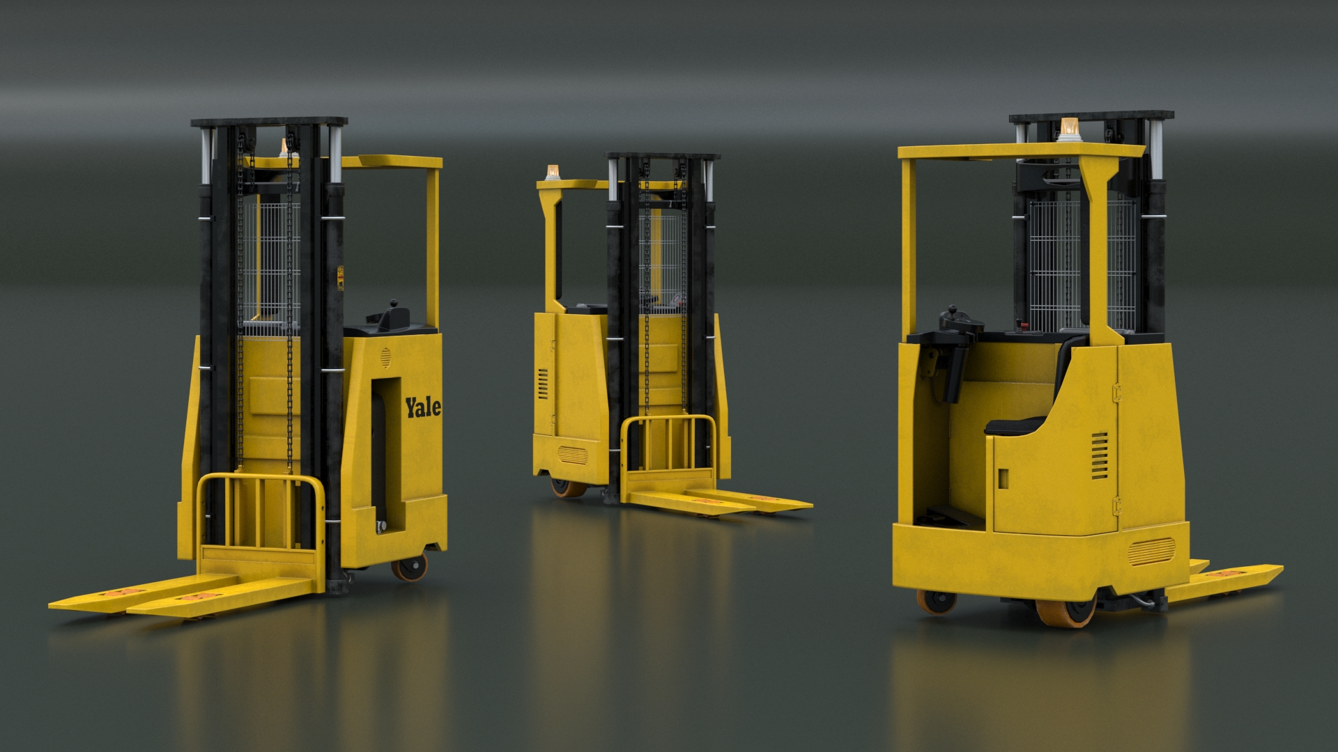 Industrial Forklift Truck Rigged 3D