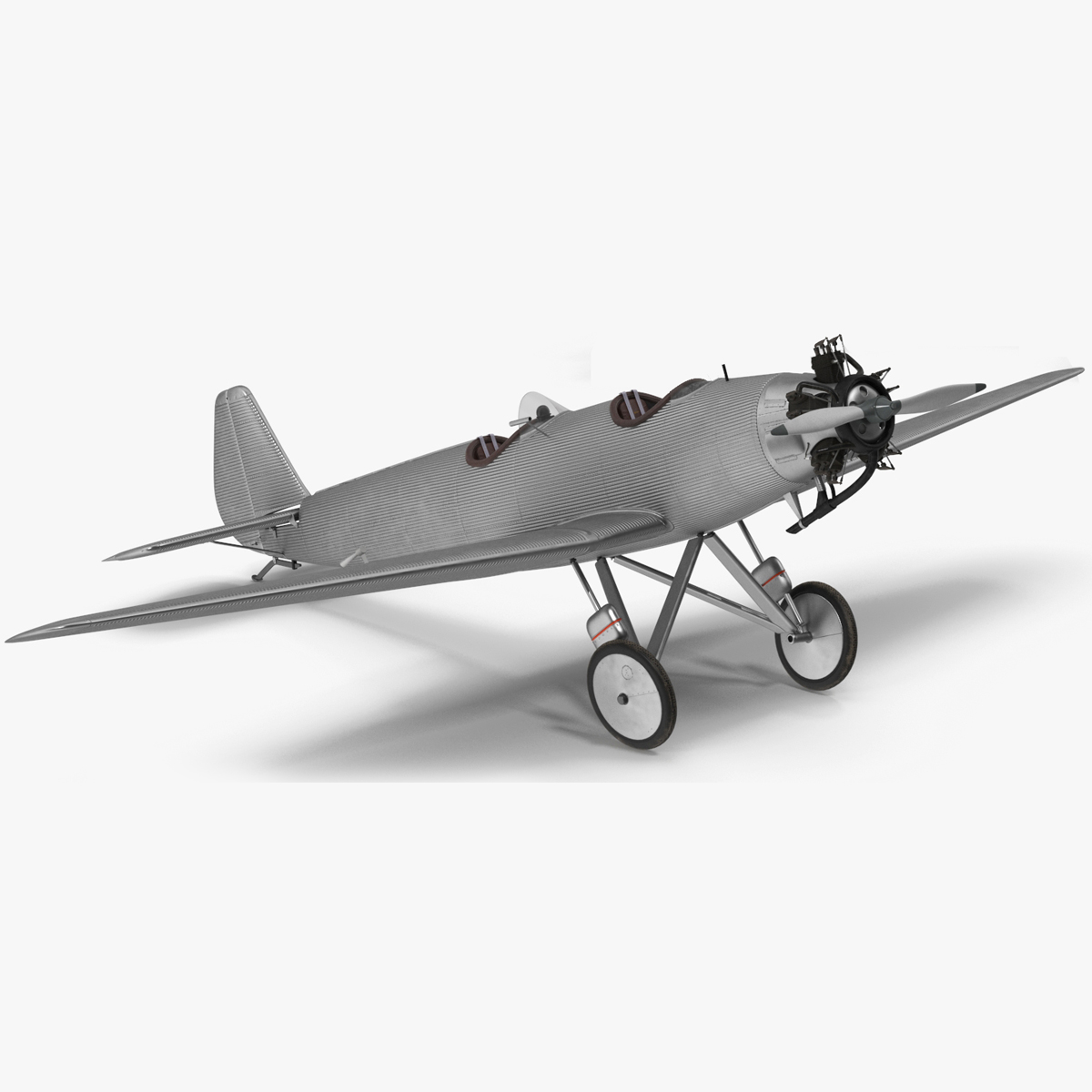 3D model Retro Airplane Rigged for Maya