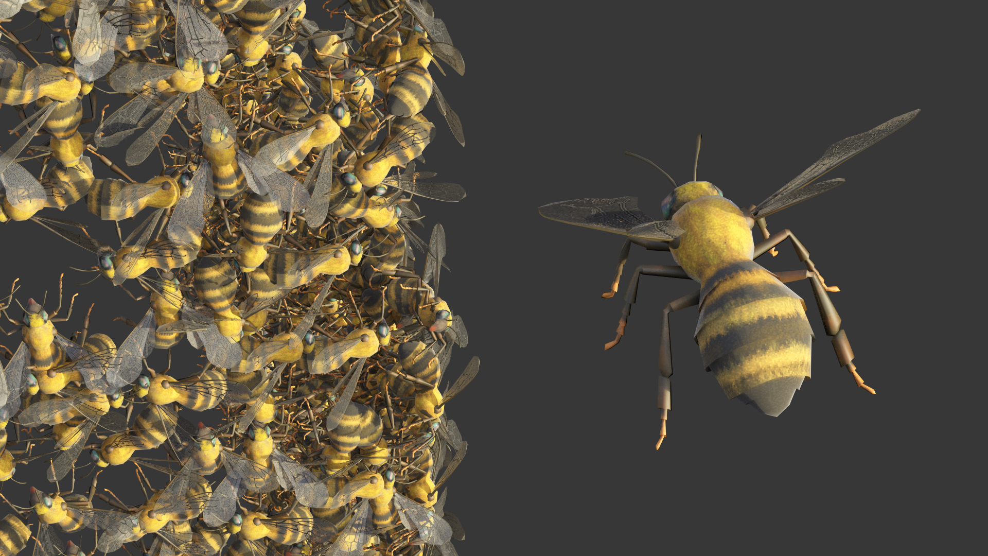 3D model Painted Beehive Brood Box with Bees