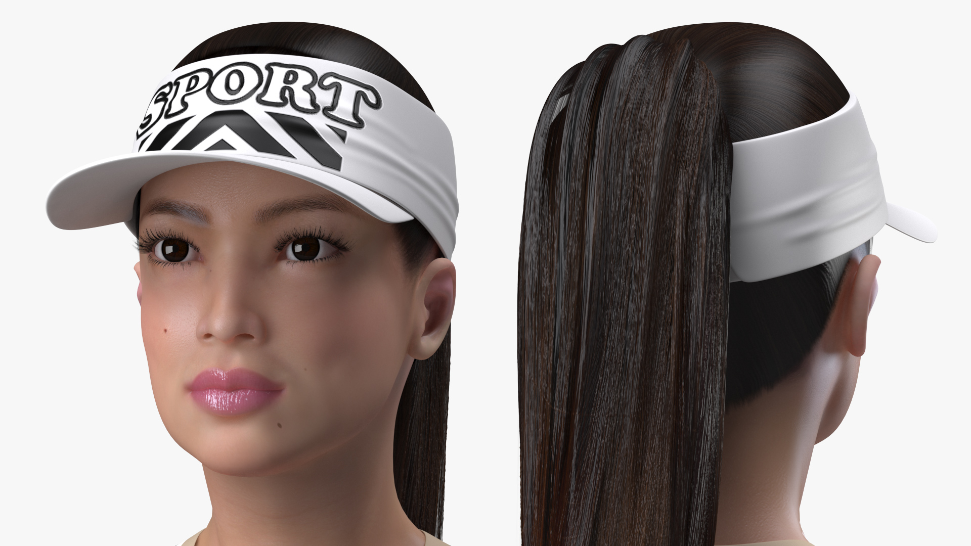 Asian Woman in Sportswear Rigged 3D