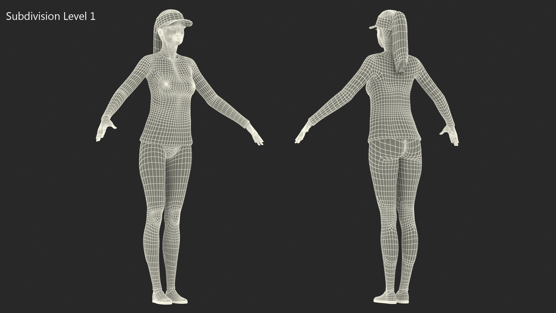 Asian Woman in Sportswear Rigged 3D